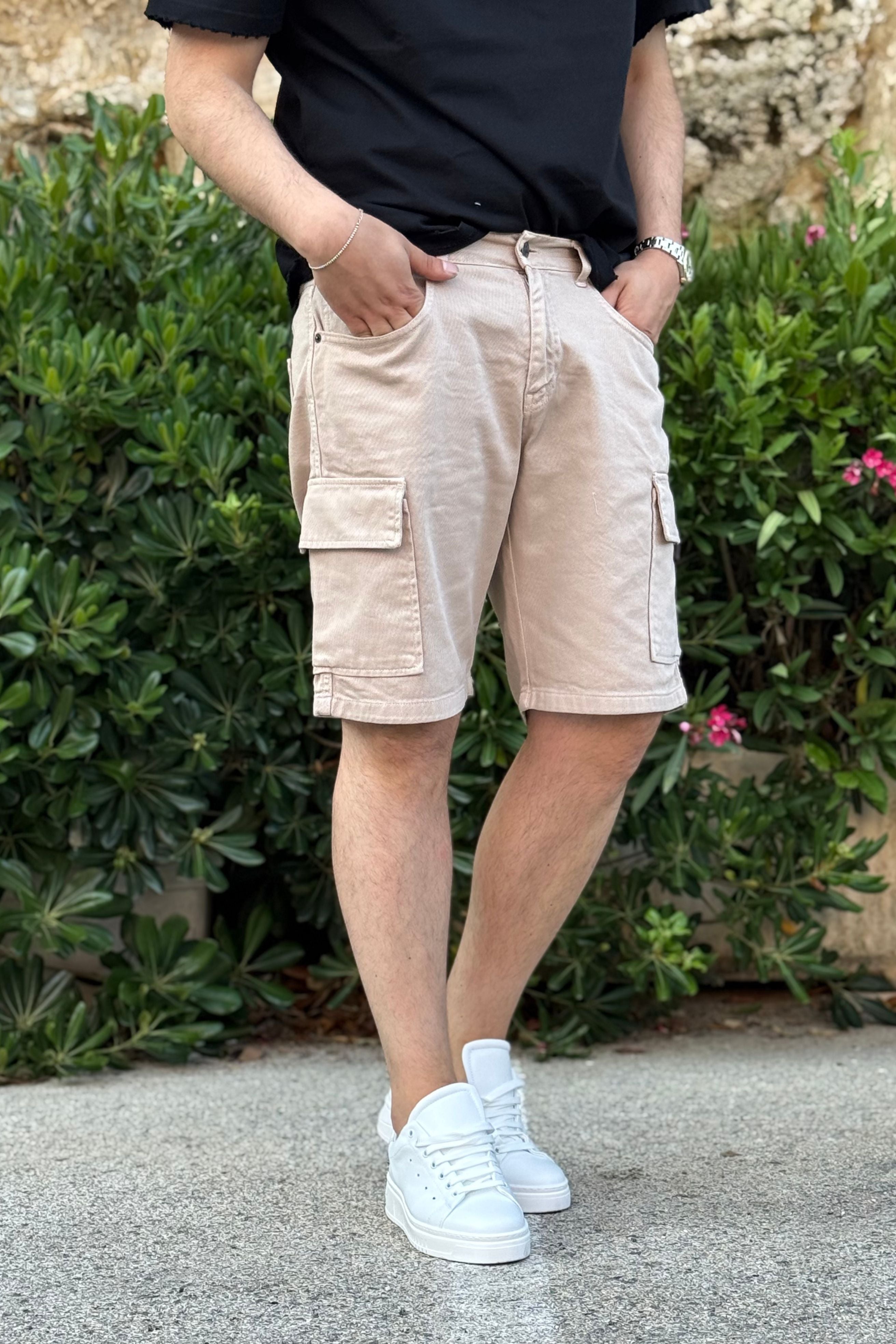 Bermuda Jeans Cargo Different Beige