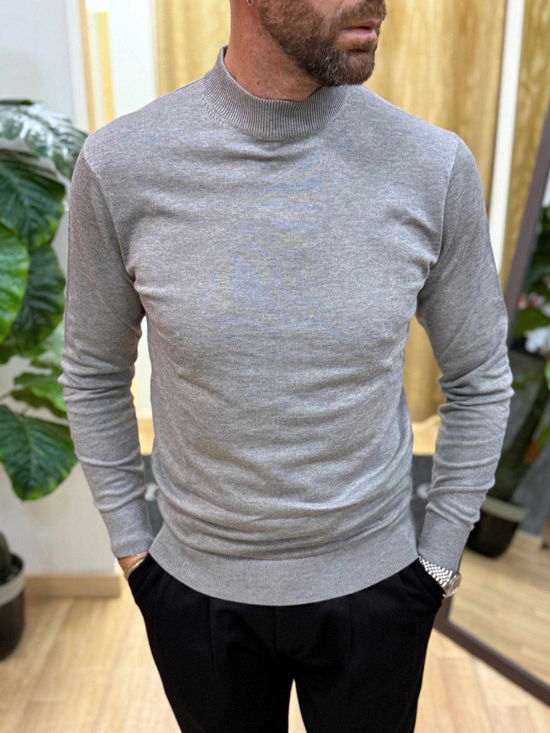 Maglia Lupetto Grigio