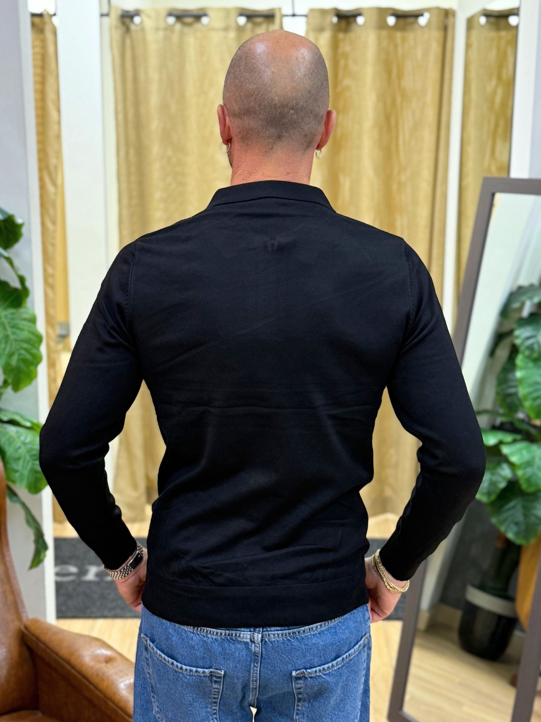 Polo Con Zip Nero