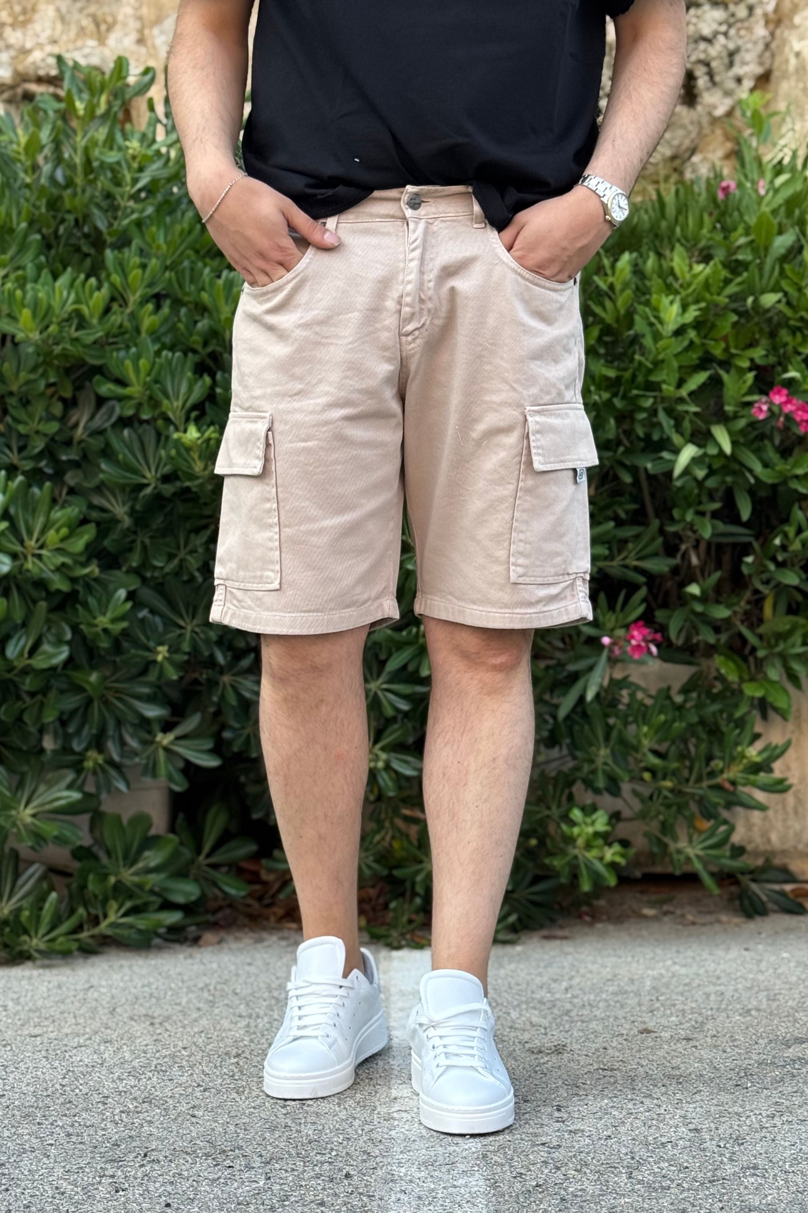 Bermuda Jeans Cargo Different Beige