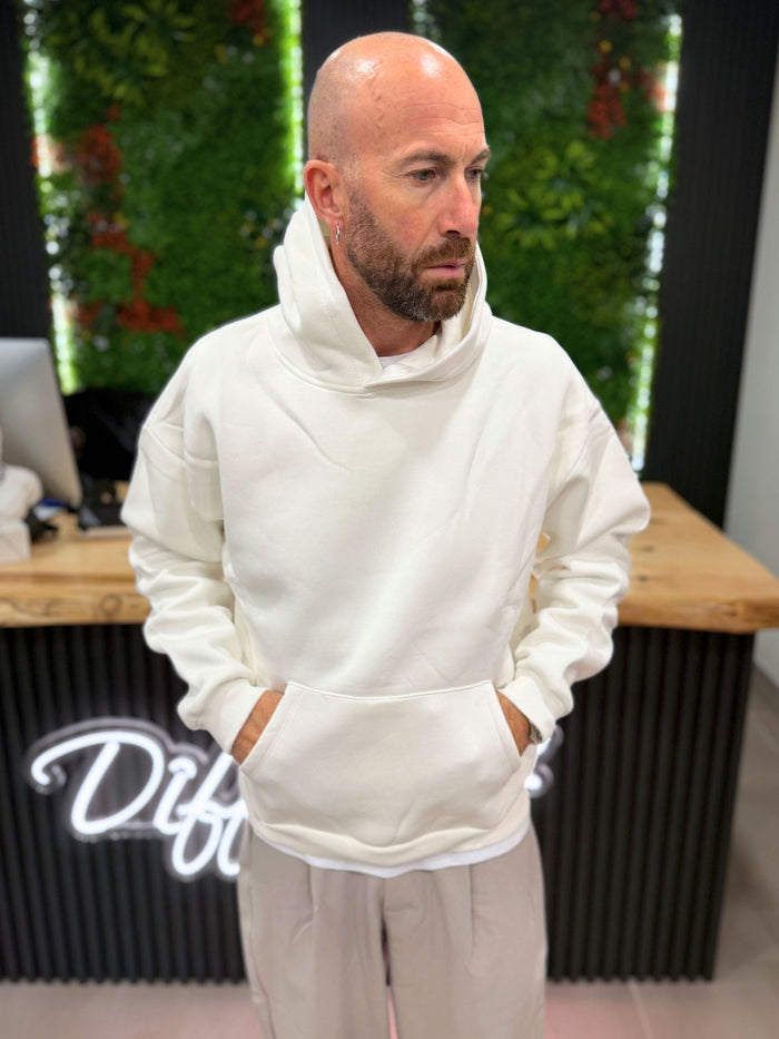 Felpa Boxy-Fit Bianco