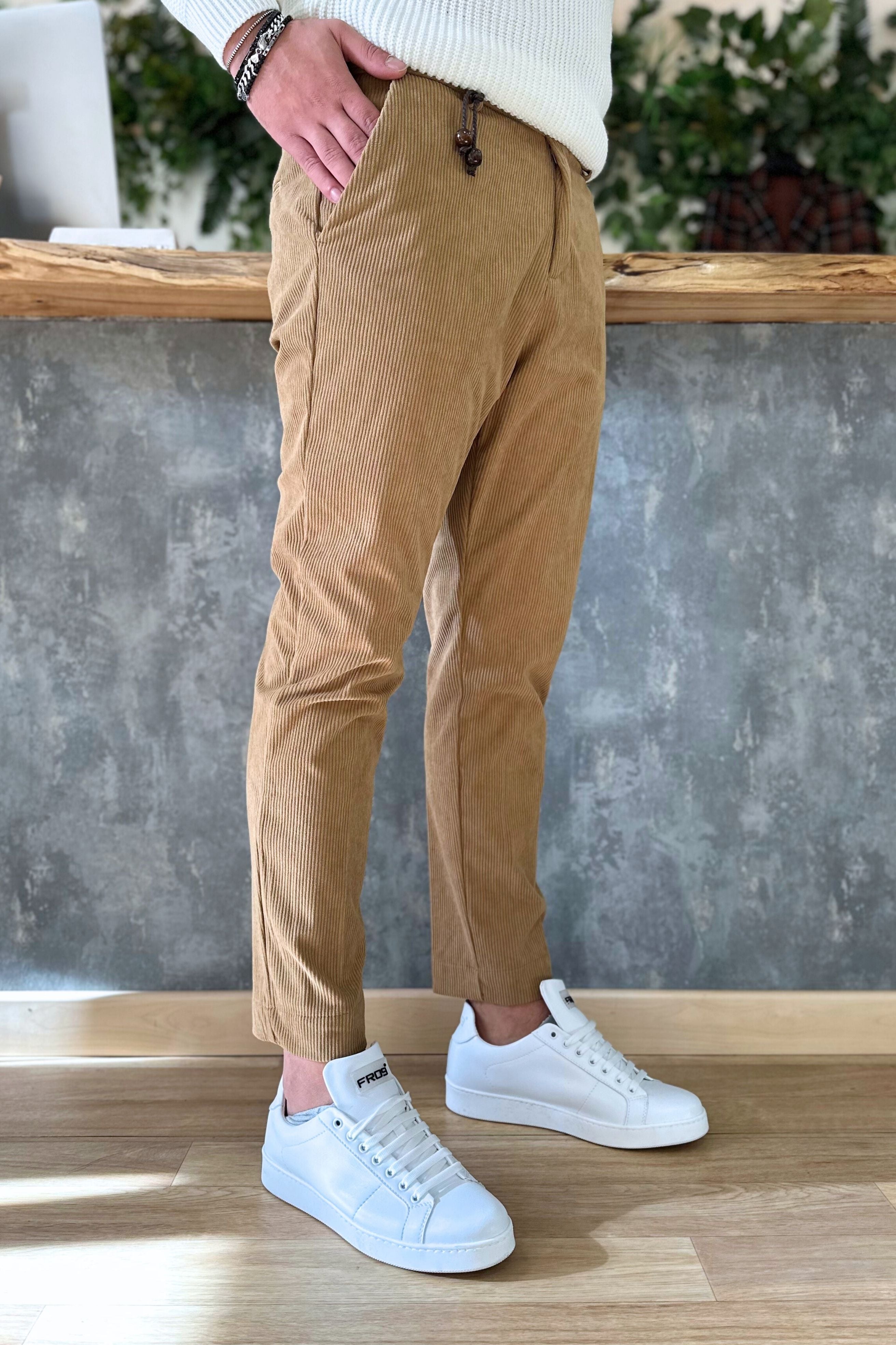 Pantalone in Velluto Milano Cammello