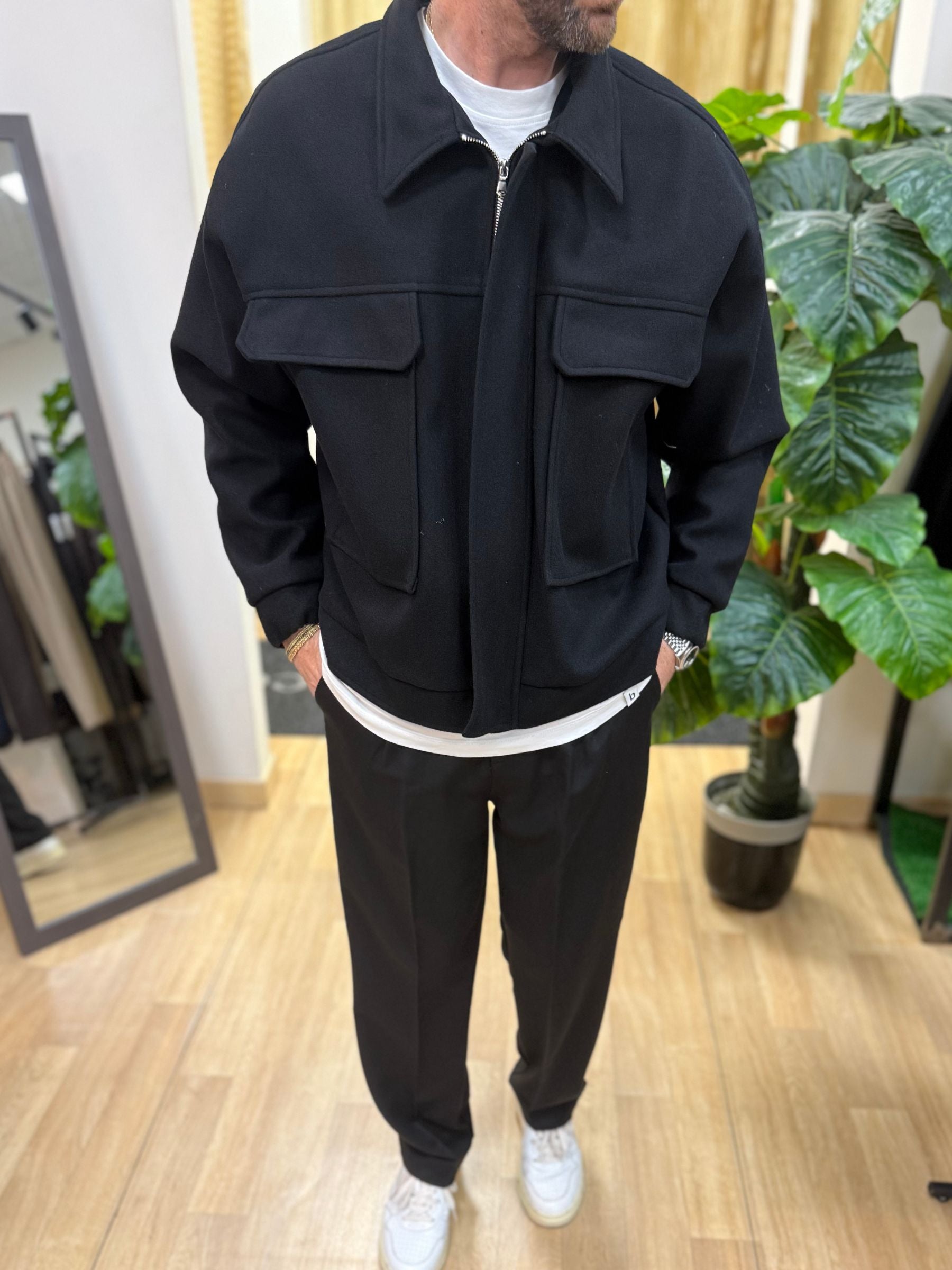 Giubbino Panno London Nero