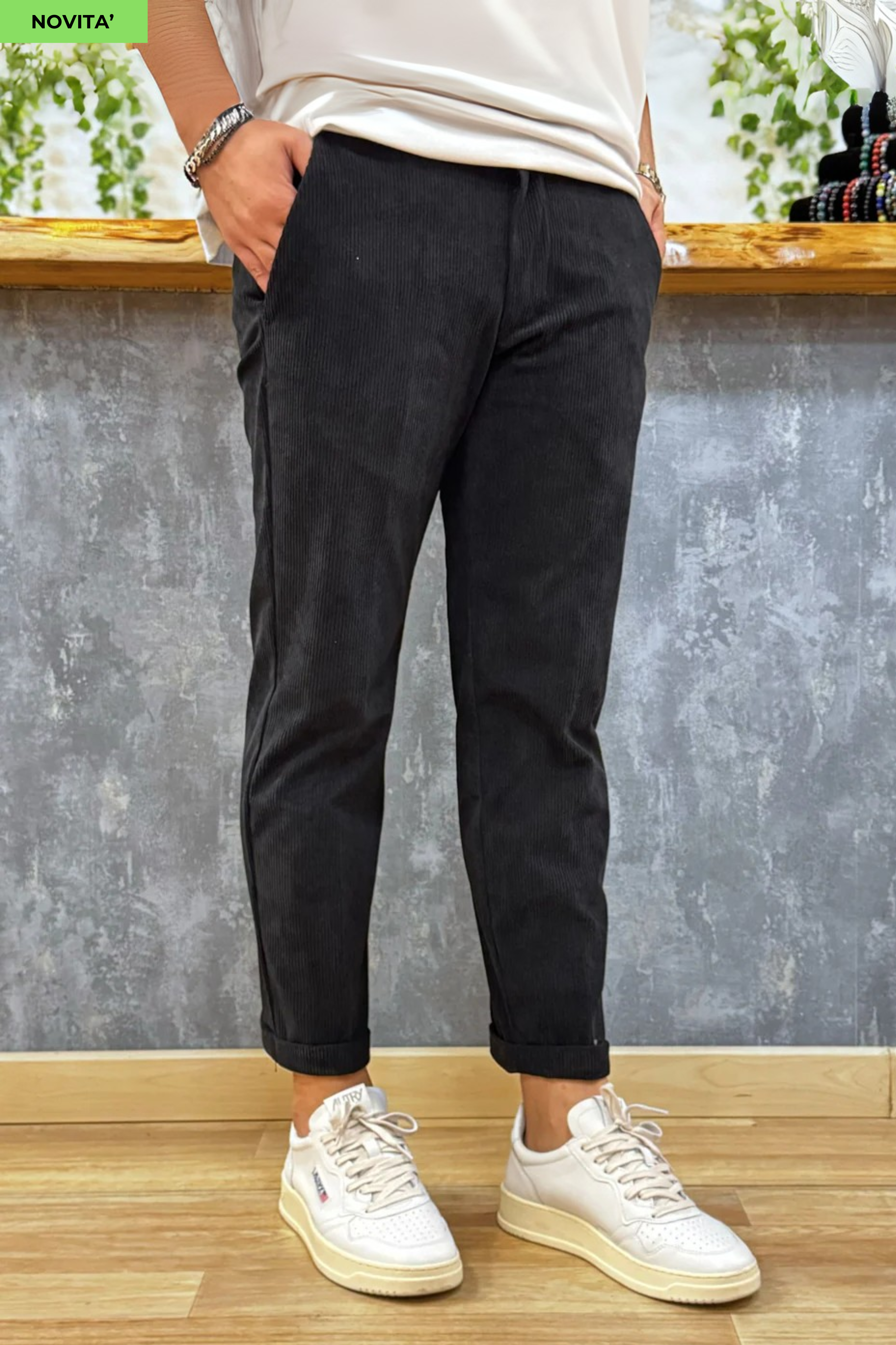 Pantalone in Velluto Milano Nero