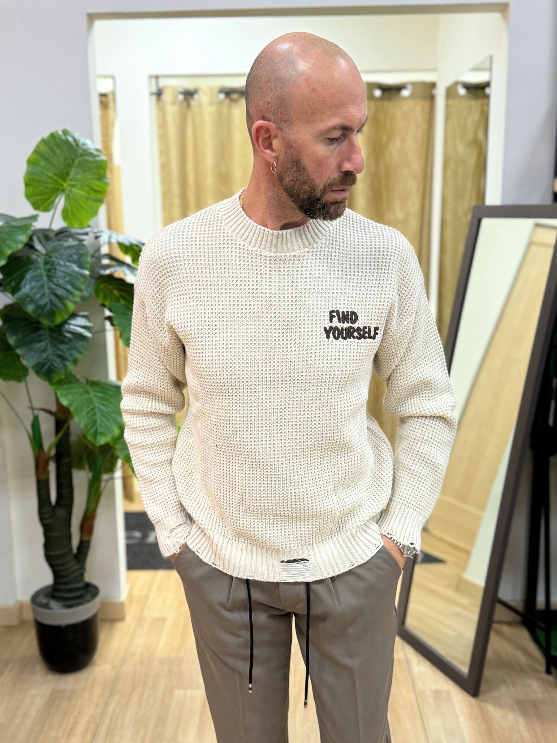 Maglioncino Girogola Find Beige