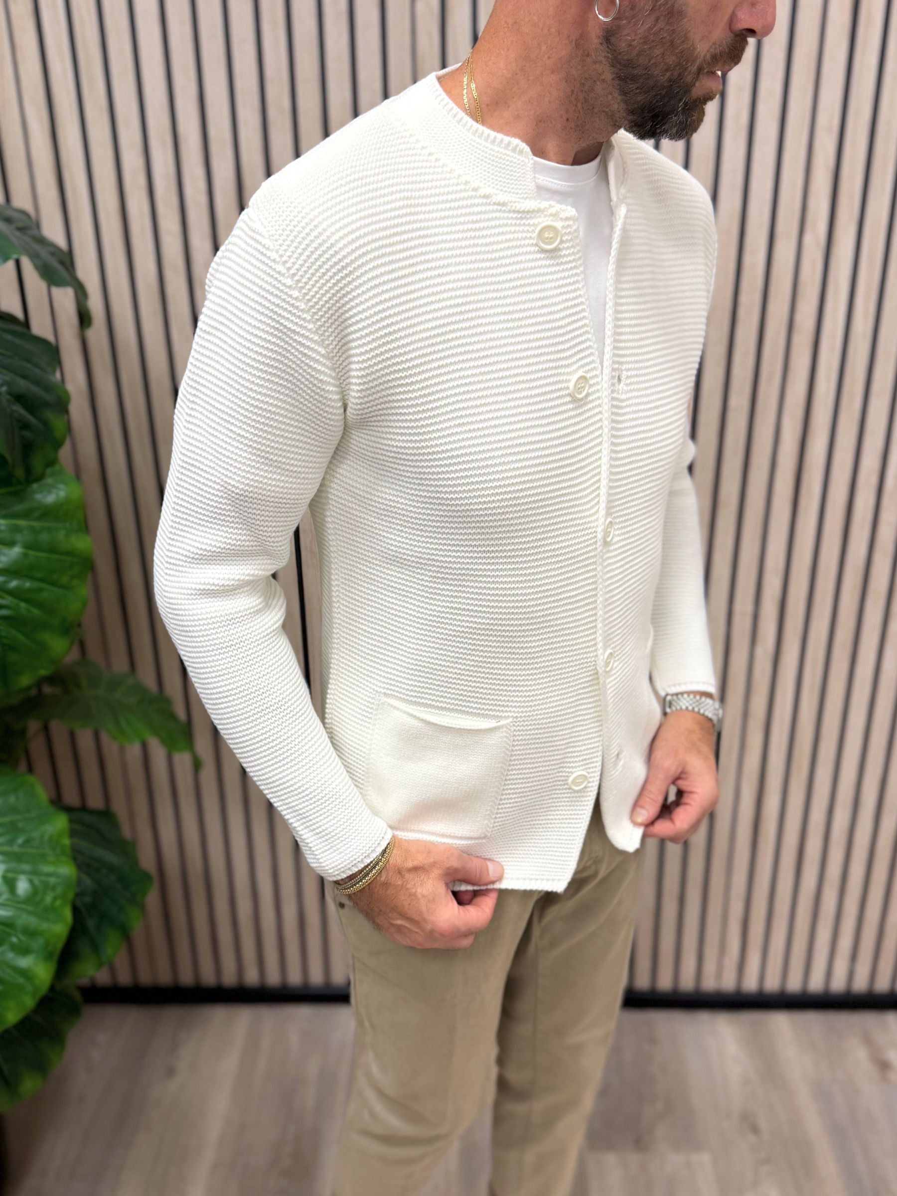 Cardigan Koreano Bianco