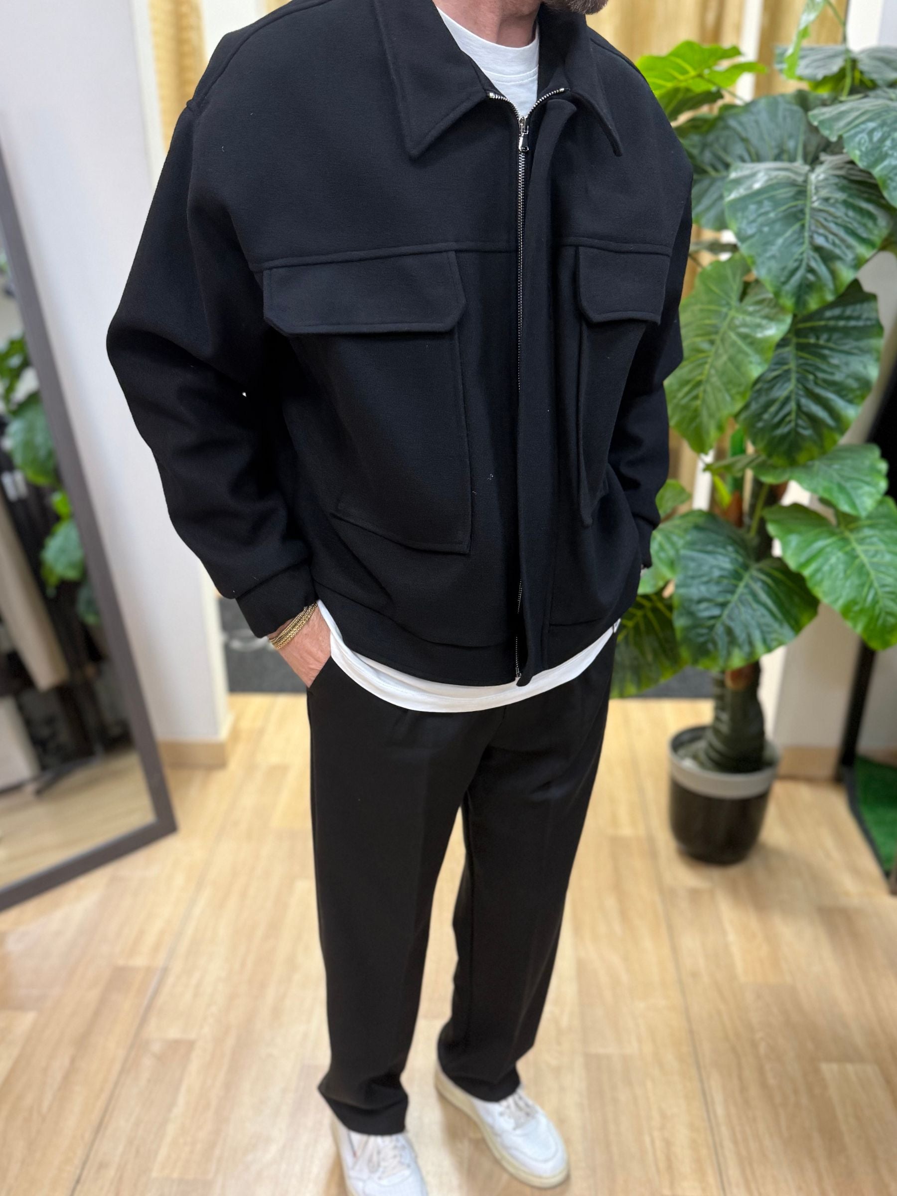 Giubbino Panno London Nero