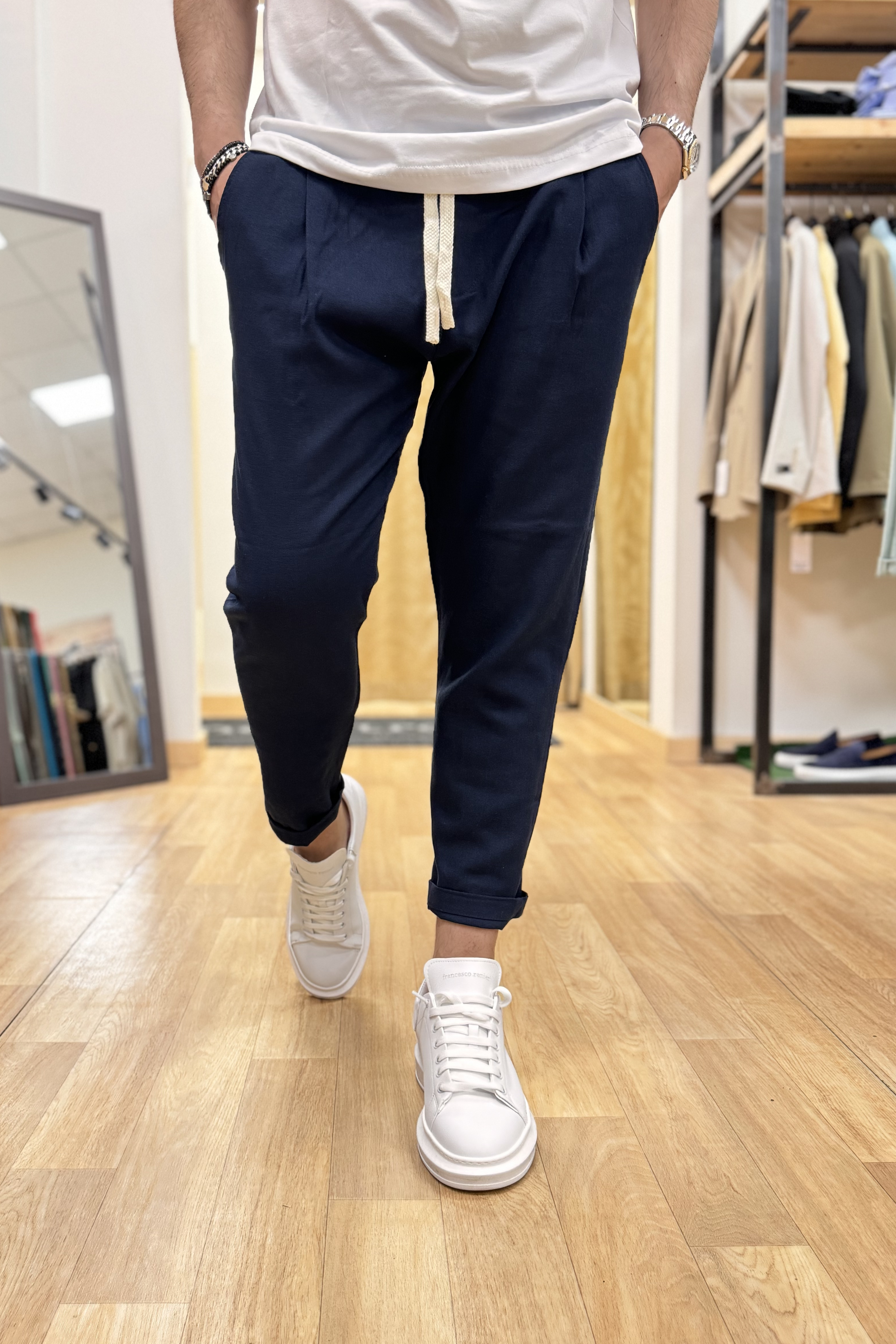 Pantalaccio Rio In Lino Blu