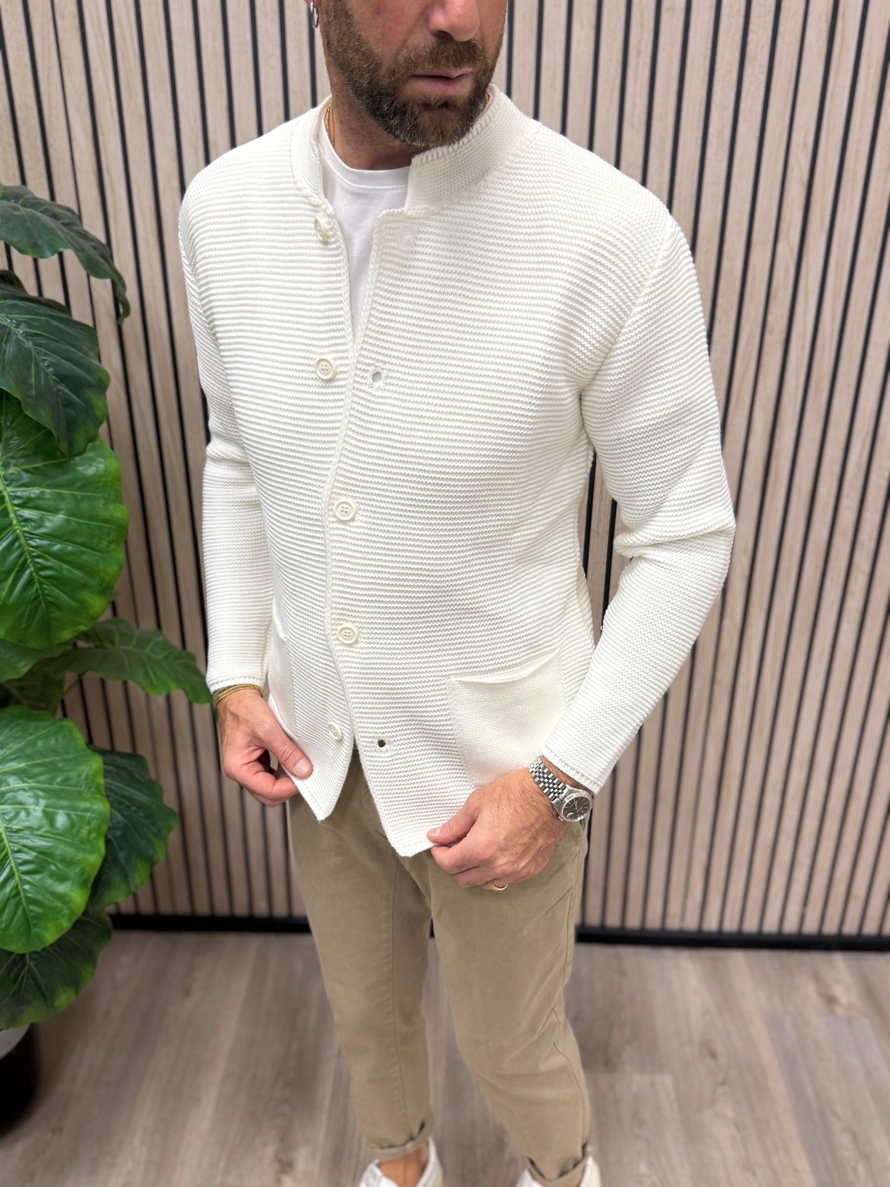 Cardigan Koreano Bianco