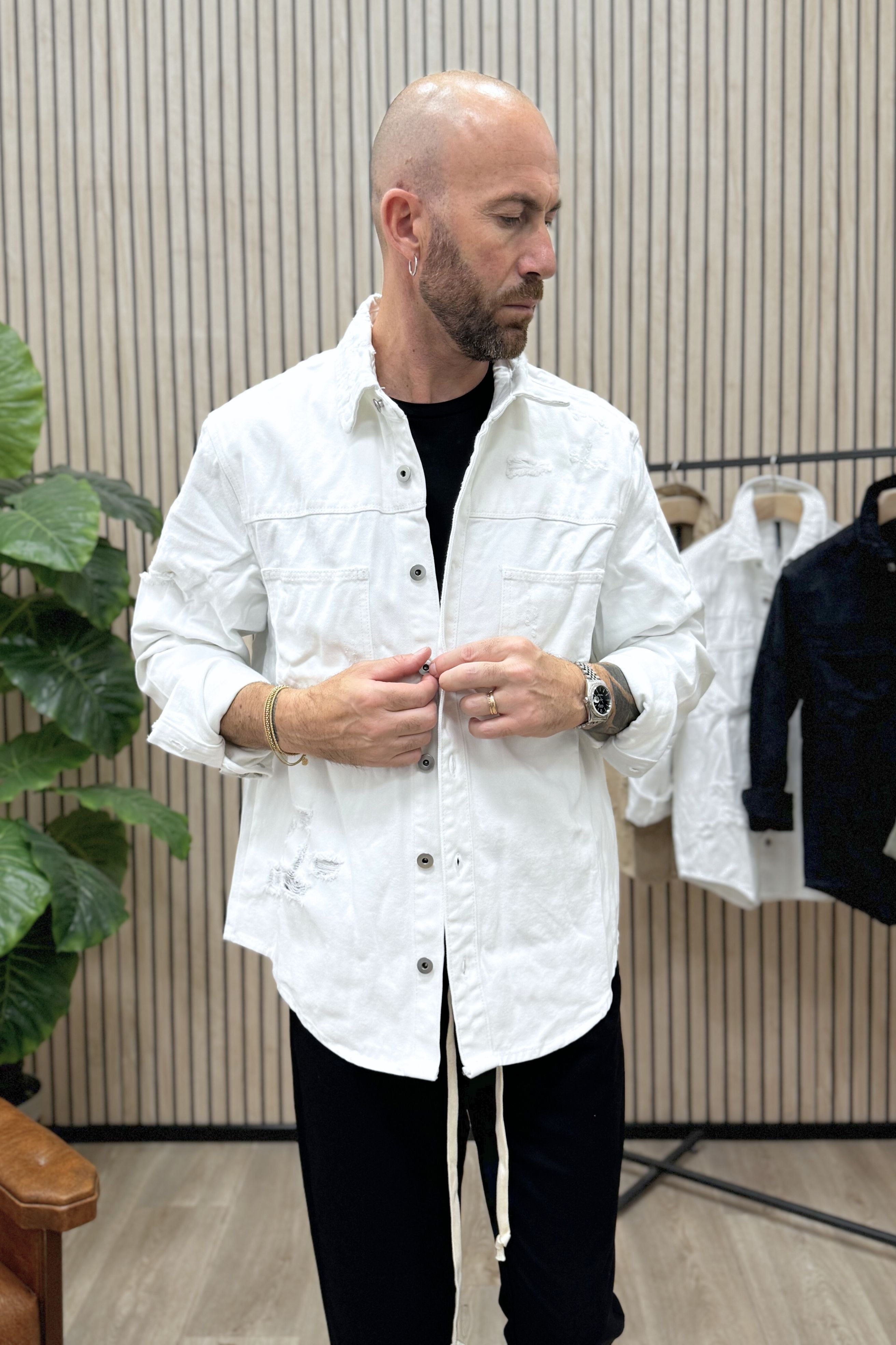 Camicione Jeans Bianco