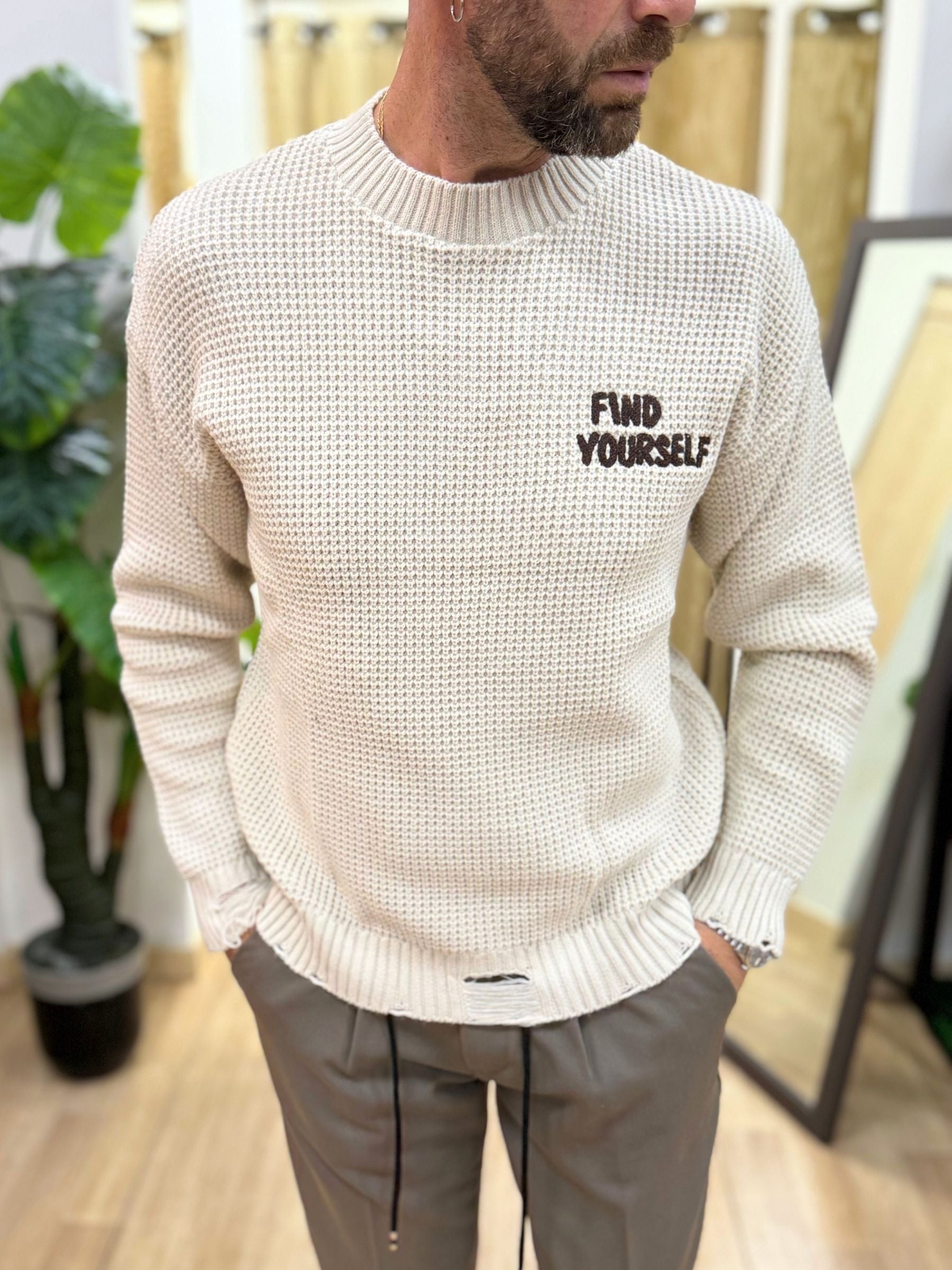 Maglioncino Girogola Find Beige