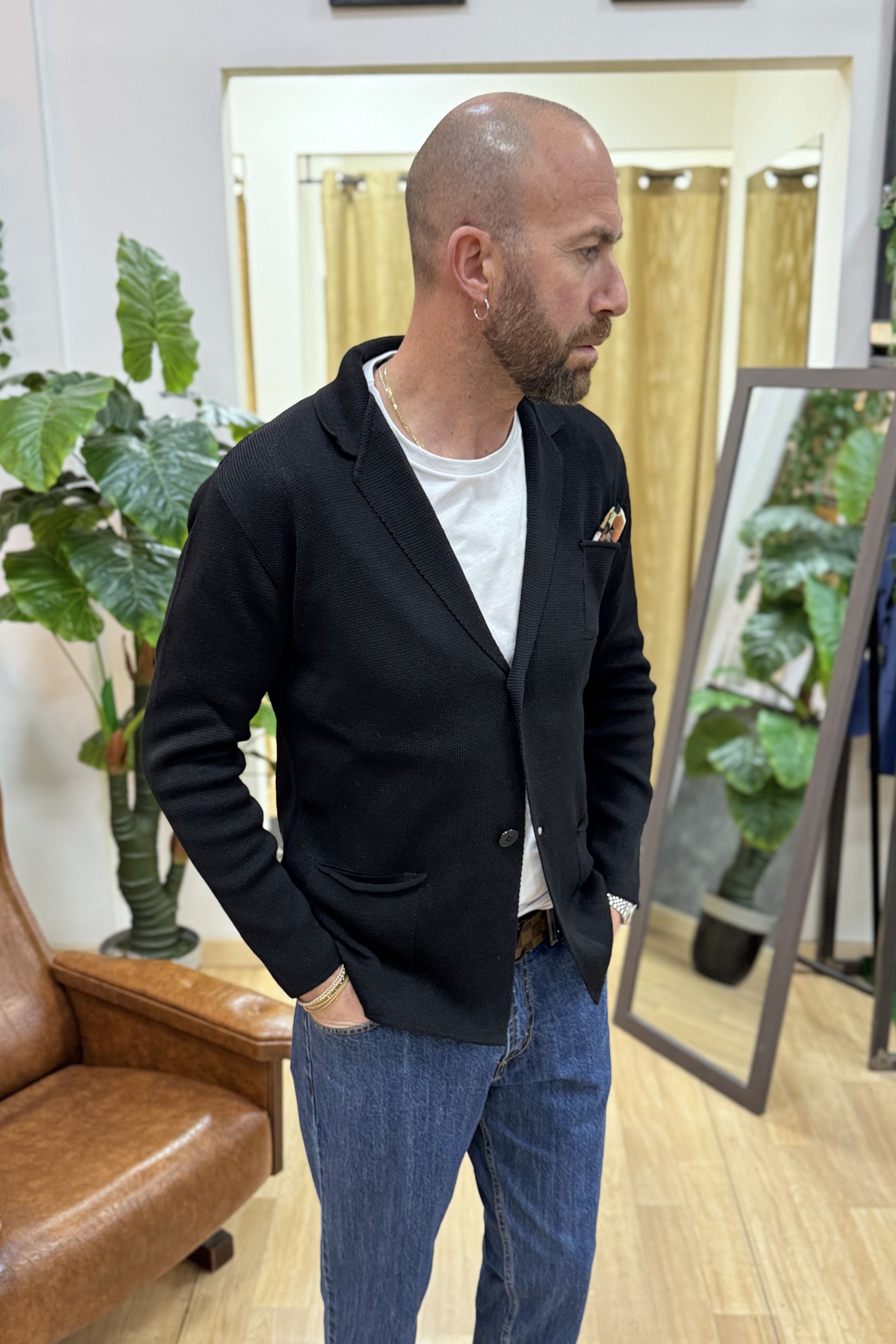 Cardigan/Giacca Cotone Nero