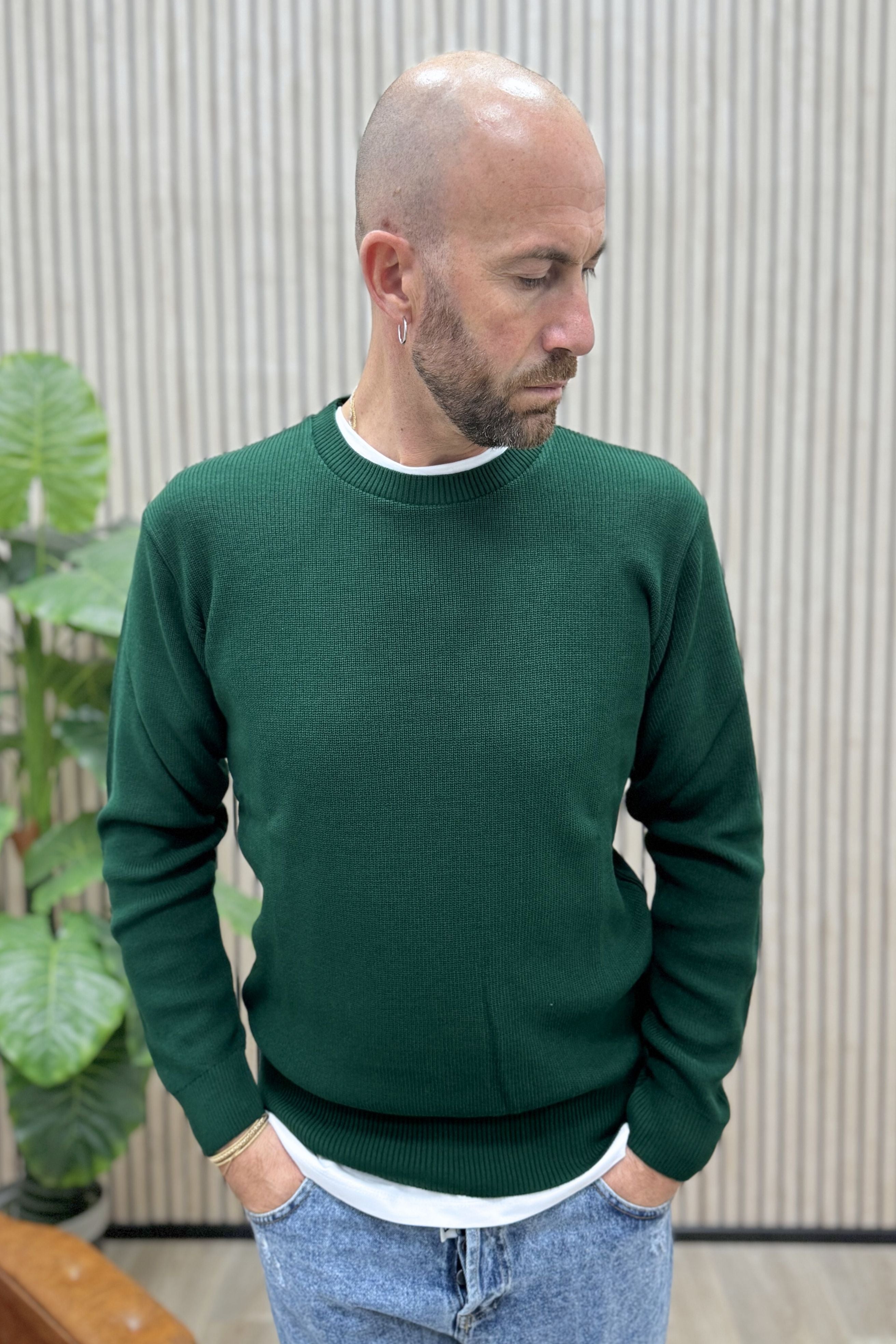 Maglioncino GiroGola In Filo MF 2.0 Verde Gucci