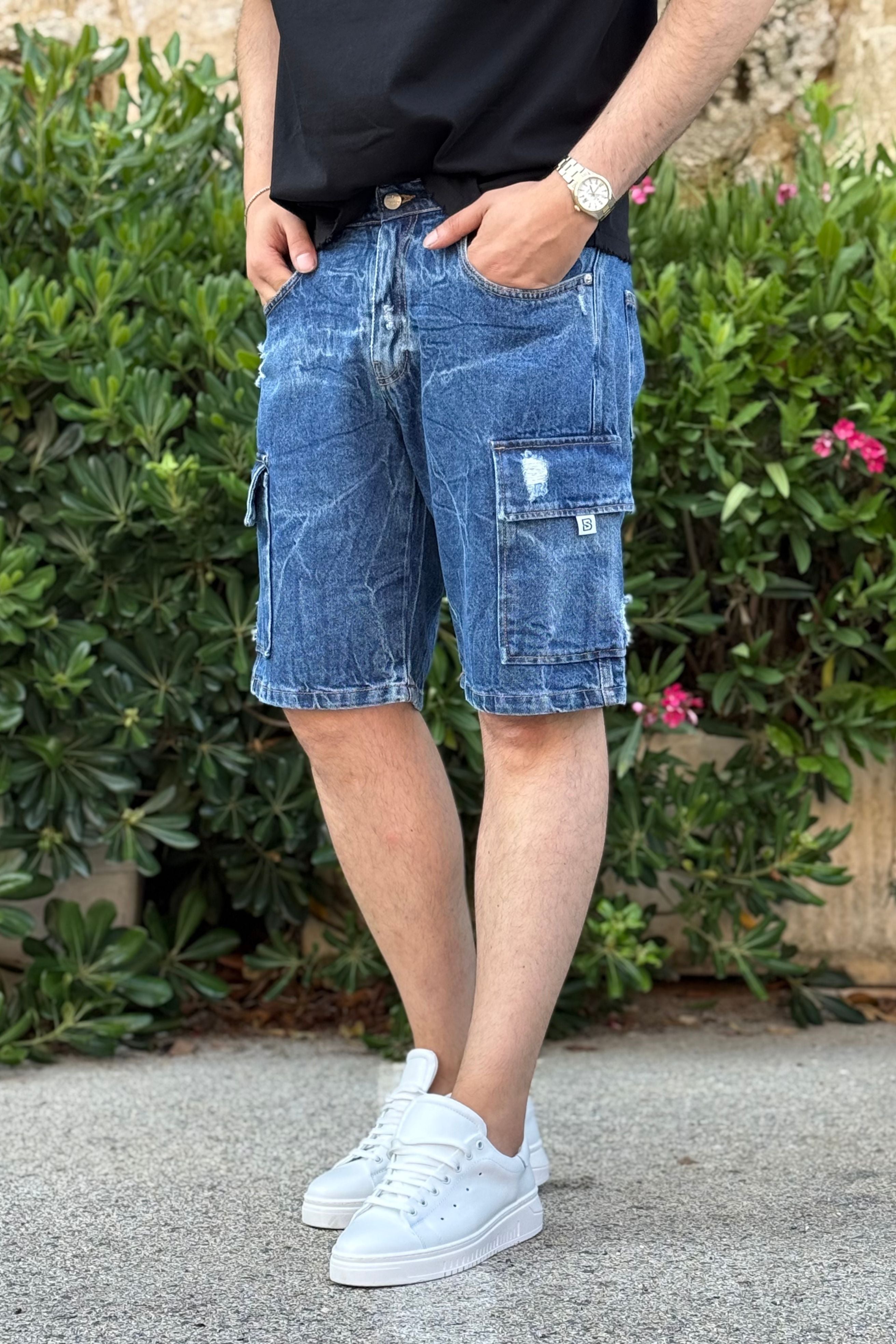 Bermuda Jeans Cargo Different Medio