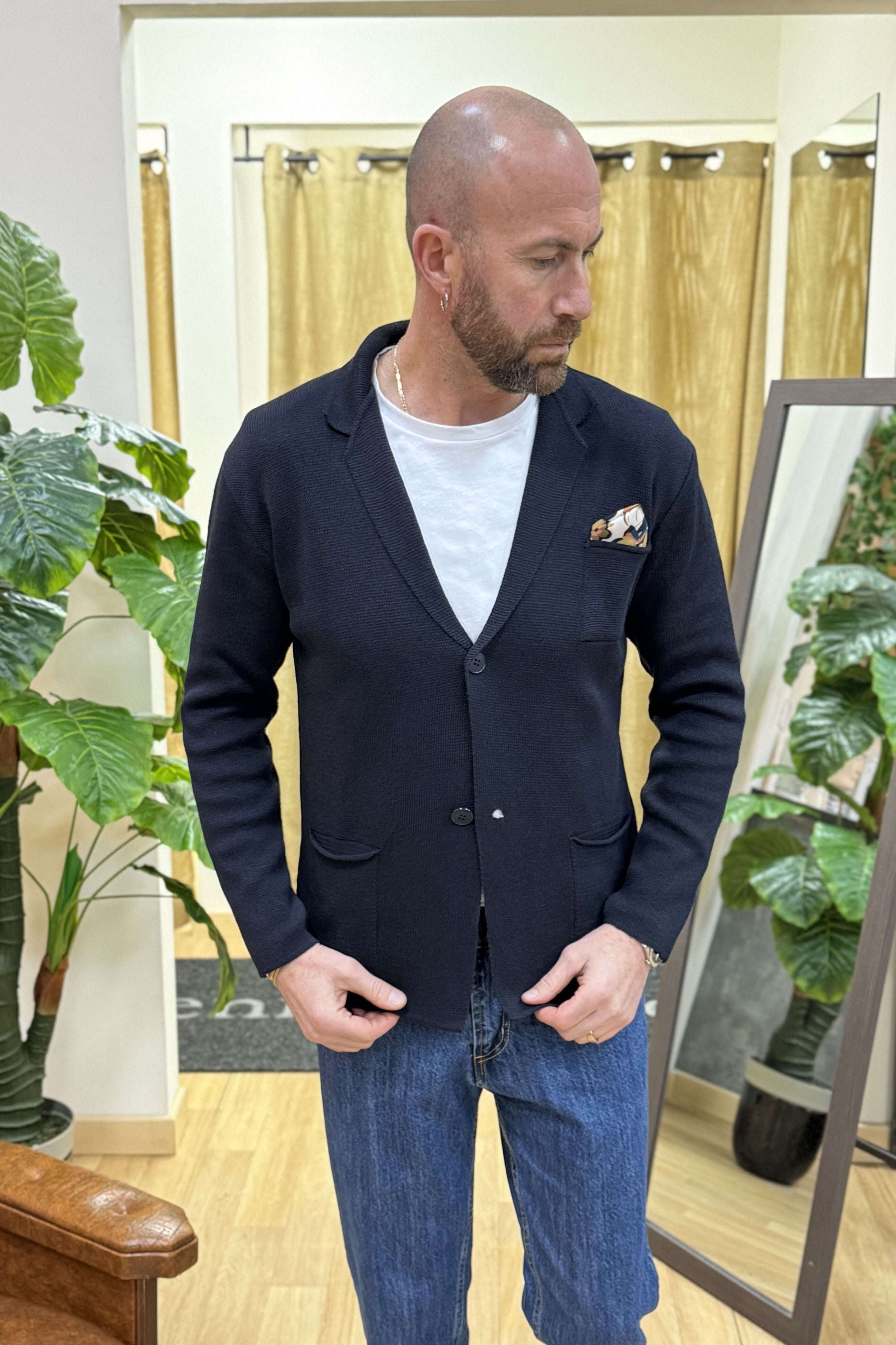 Cardigan/Giacca Cotone Blu