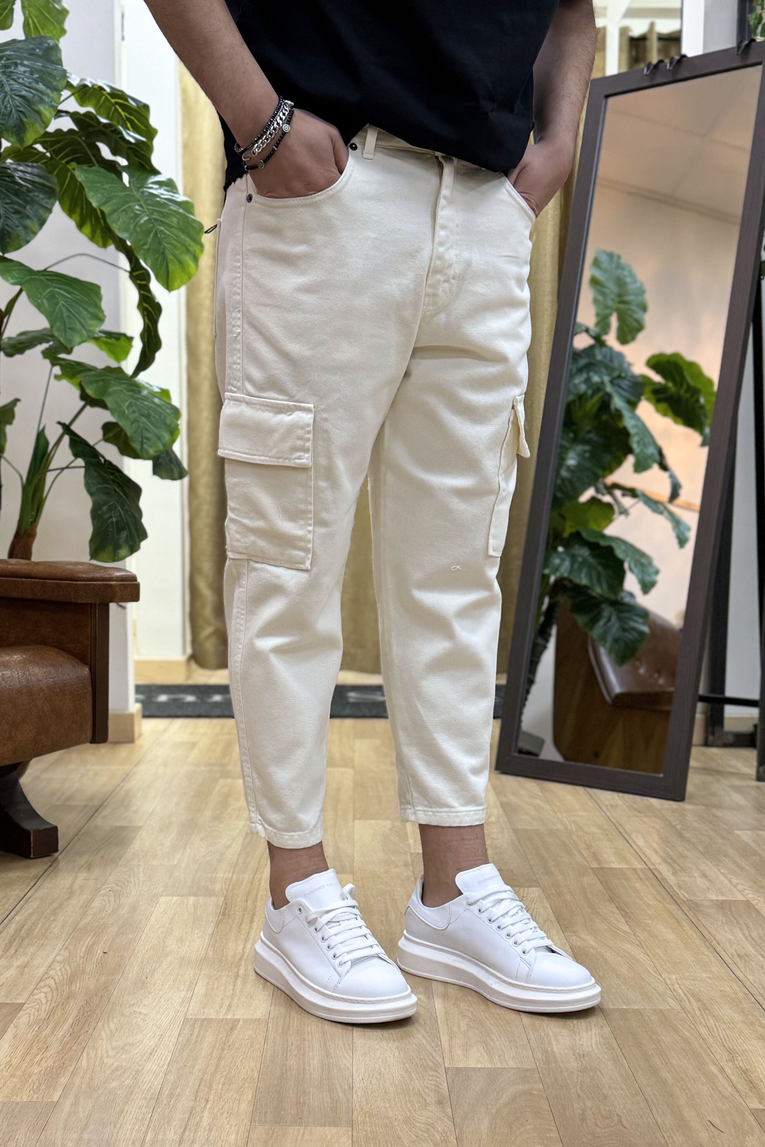 Jeans Cargo Different Panna