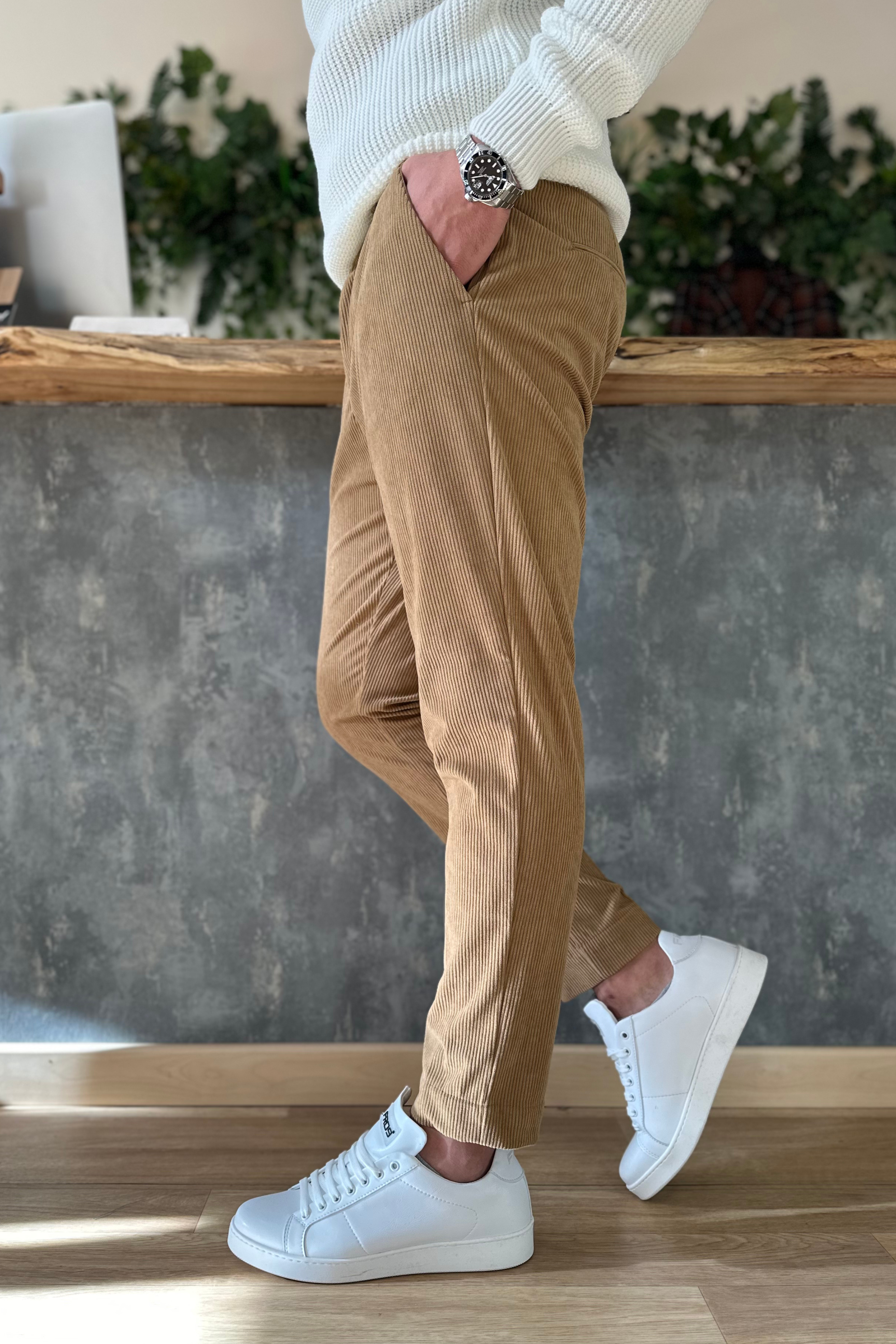 Pantalone in Velluto Milano Cammello