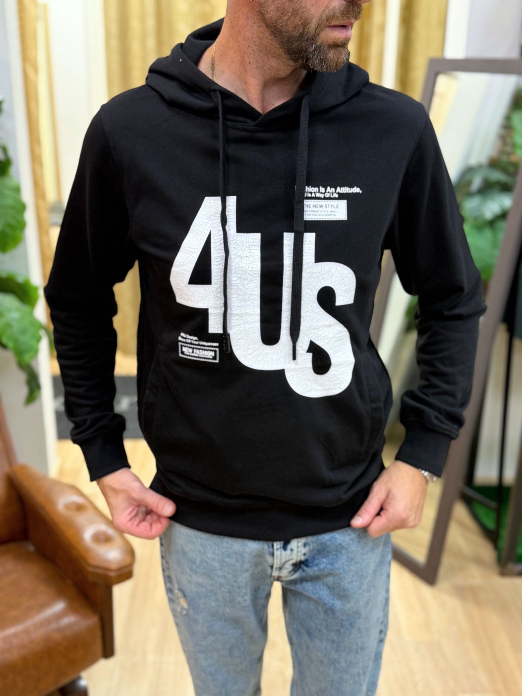 Felpa 4US 1998 Nero