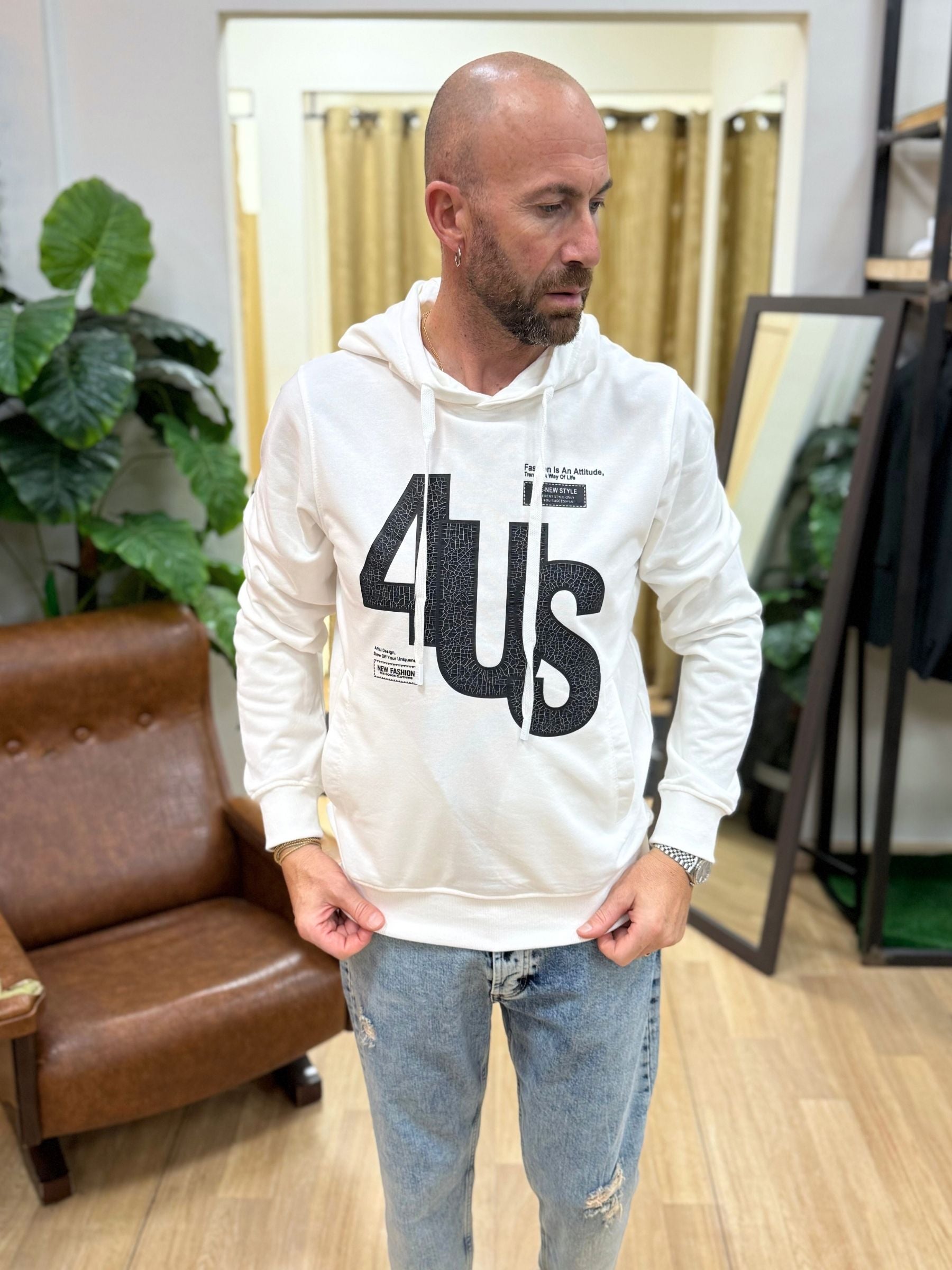 Felpa 4US 1998 Bianco