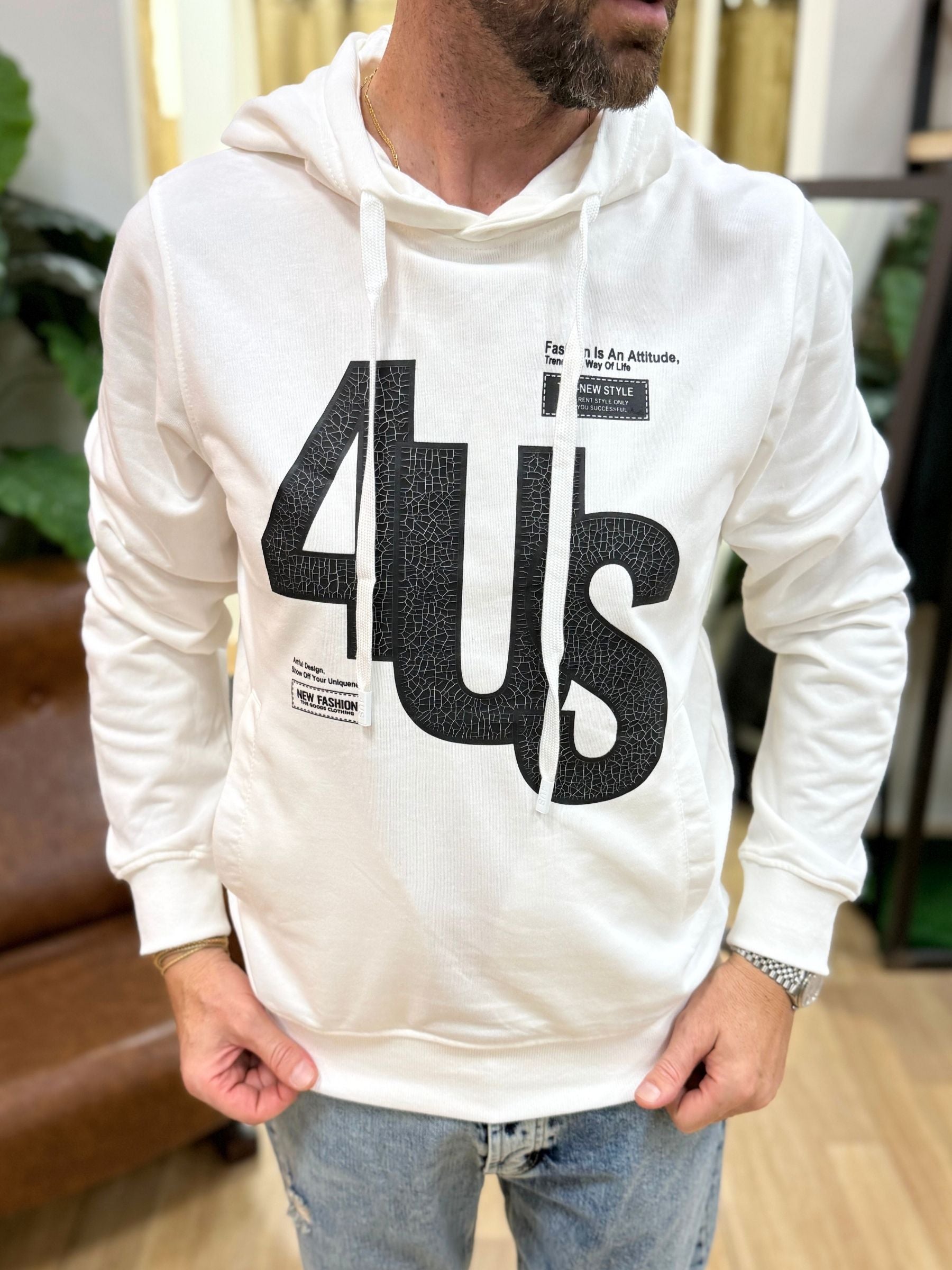 Felpa 4US 1998 Bianco