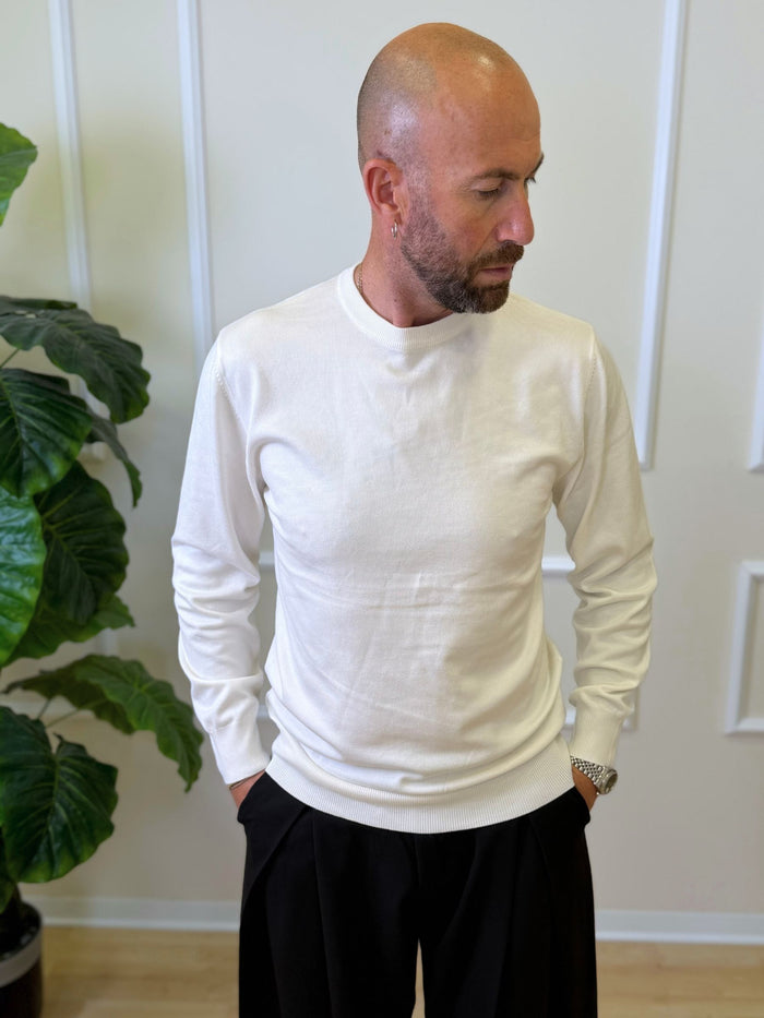 Maglioncino Girogola Basic Bianco