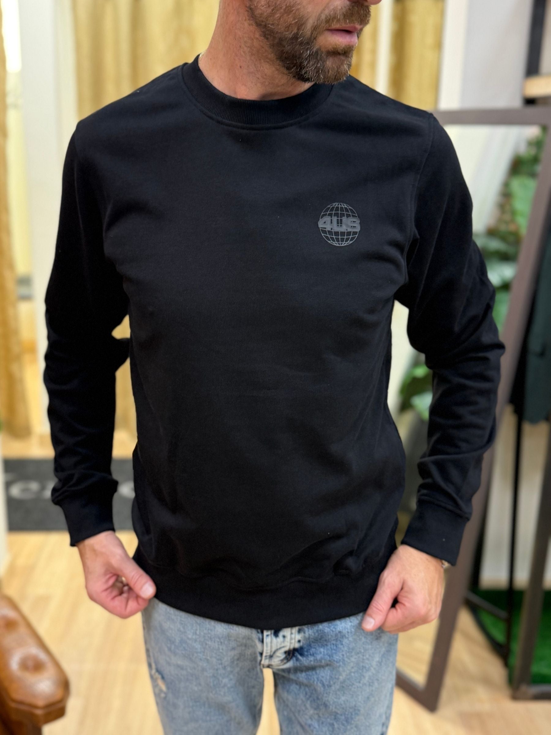 Felpa GiroCollo 4US Basic Nero