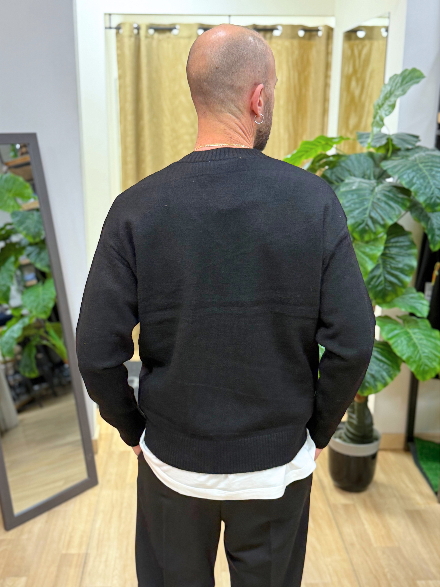 Maglia Scollo V Nero