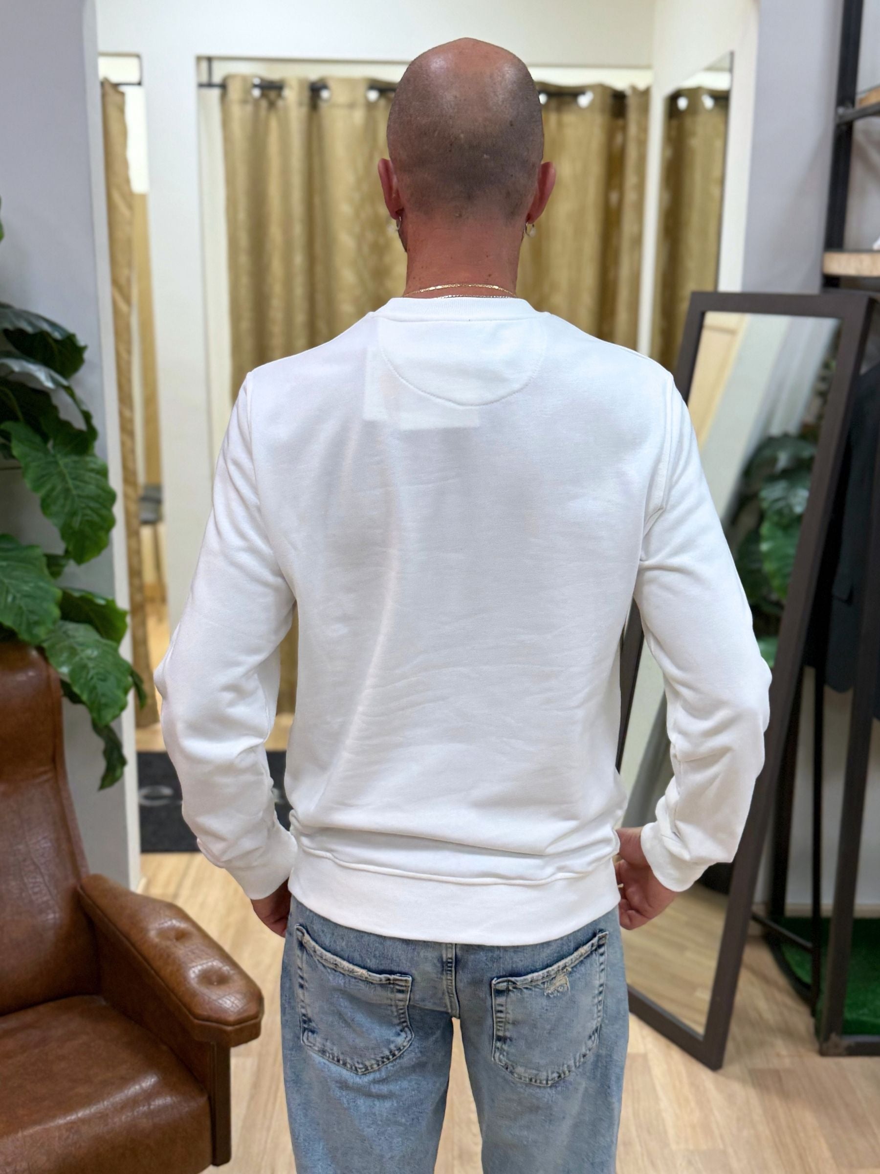 Felpa GiroCollo 4US Basic Bianco