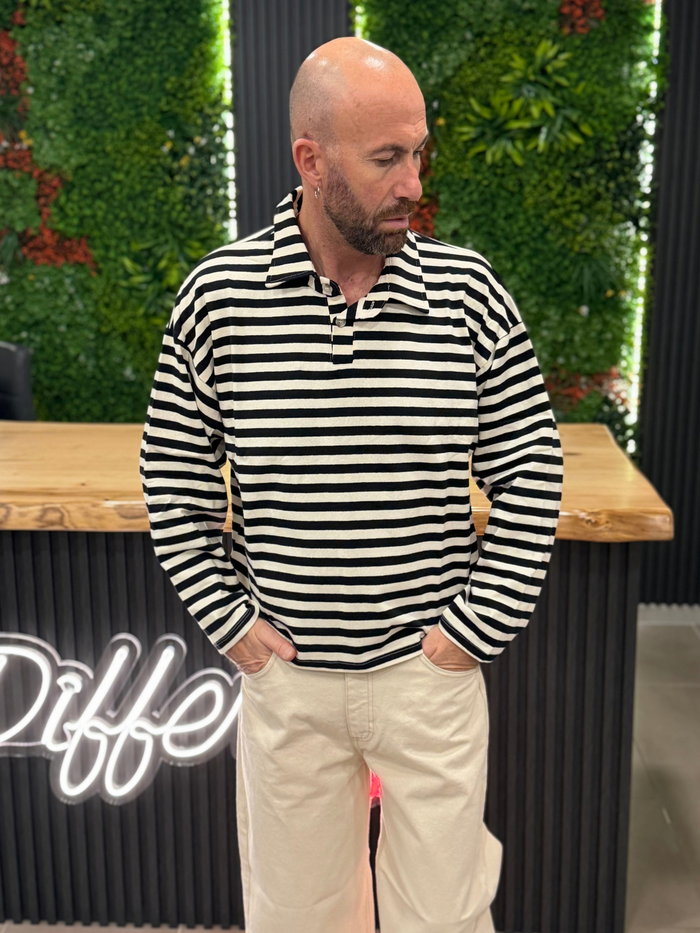Polo Rigata JW Nero
