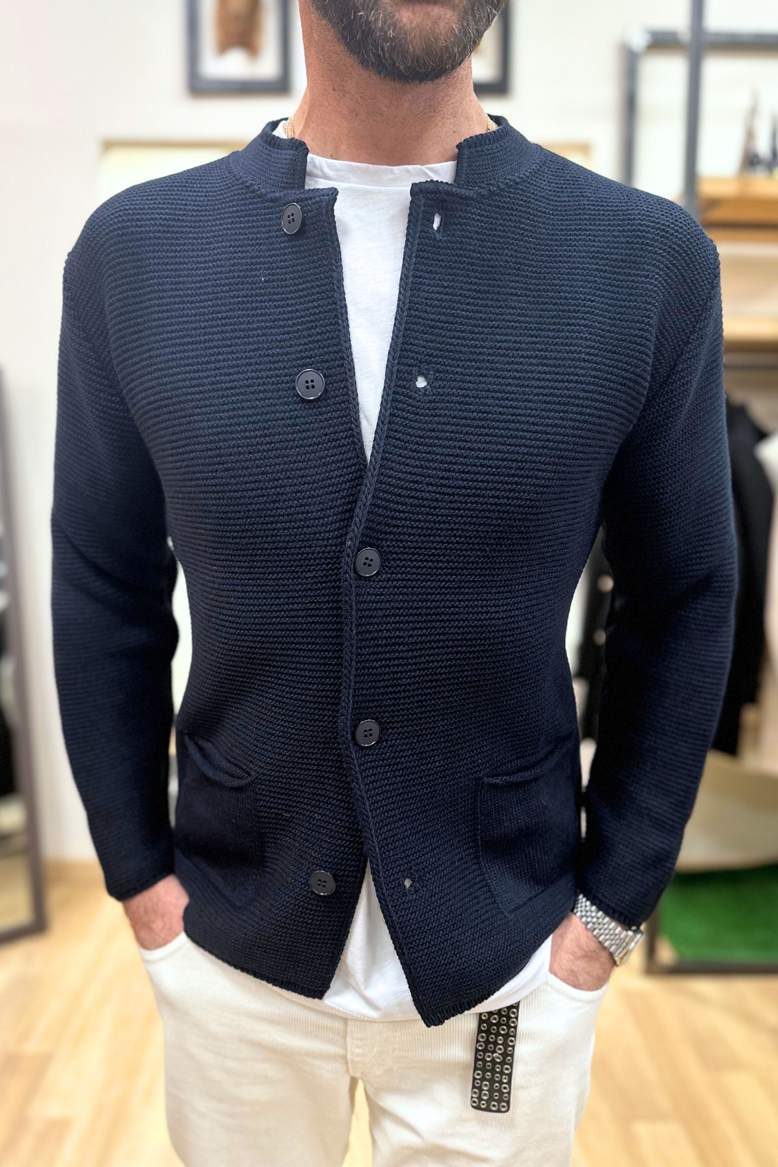 Cardigan Koreano Blu