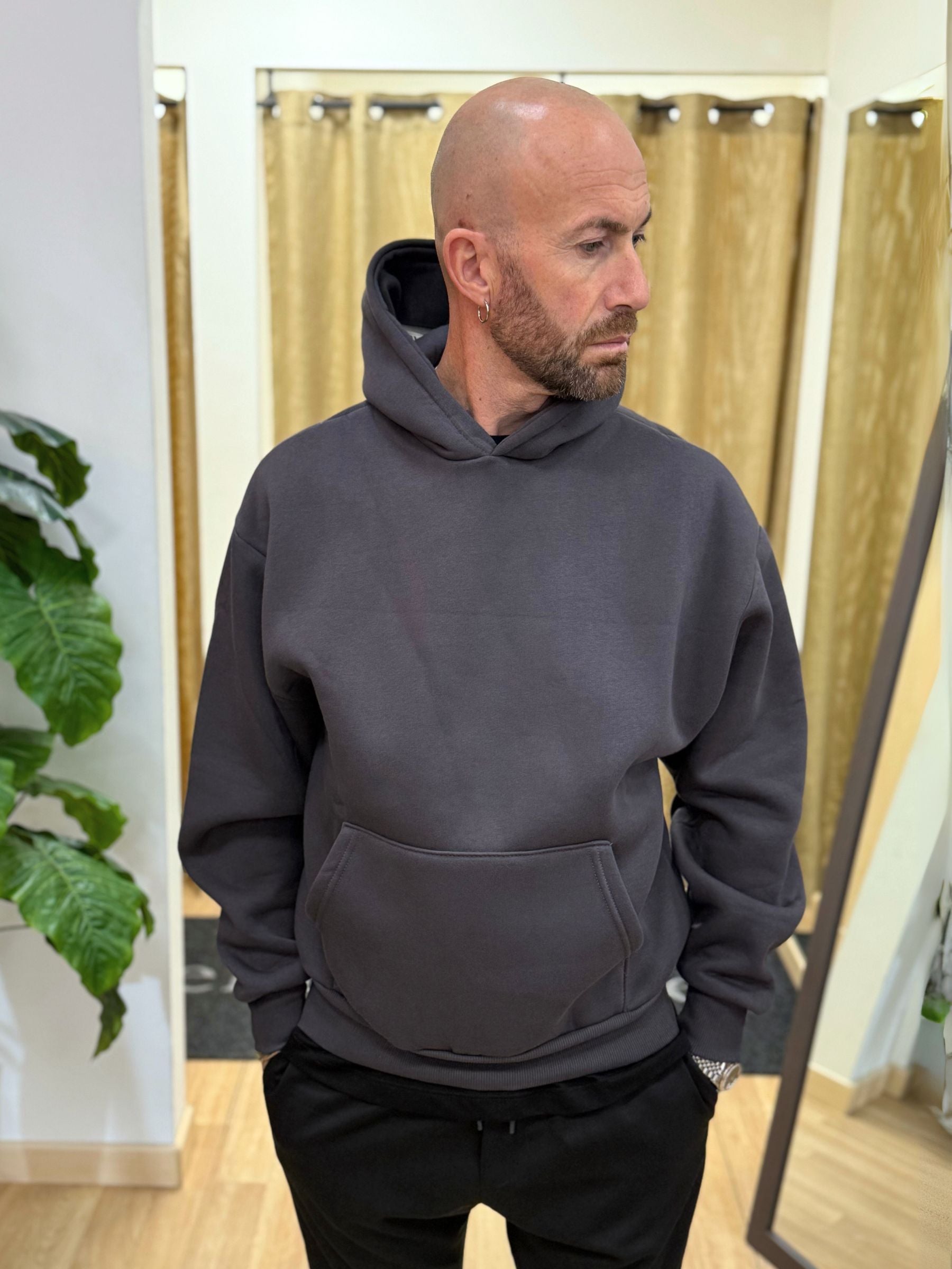 Felpa Boxy-Fit Piombo