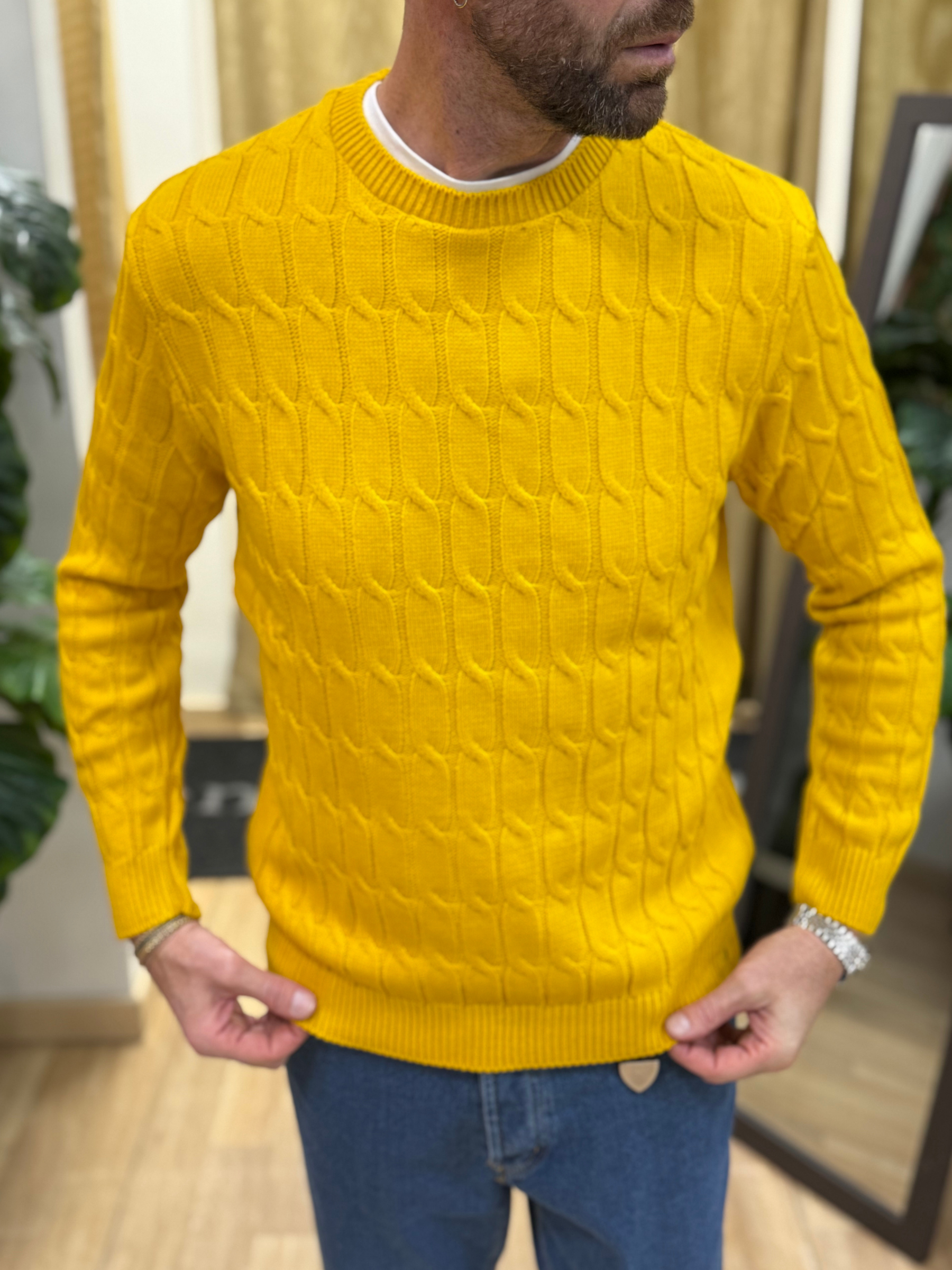 Maglioncino Treccia Gon Giallo