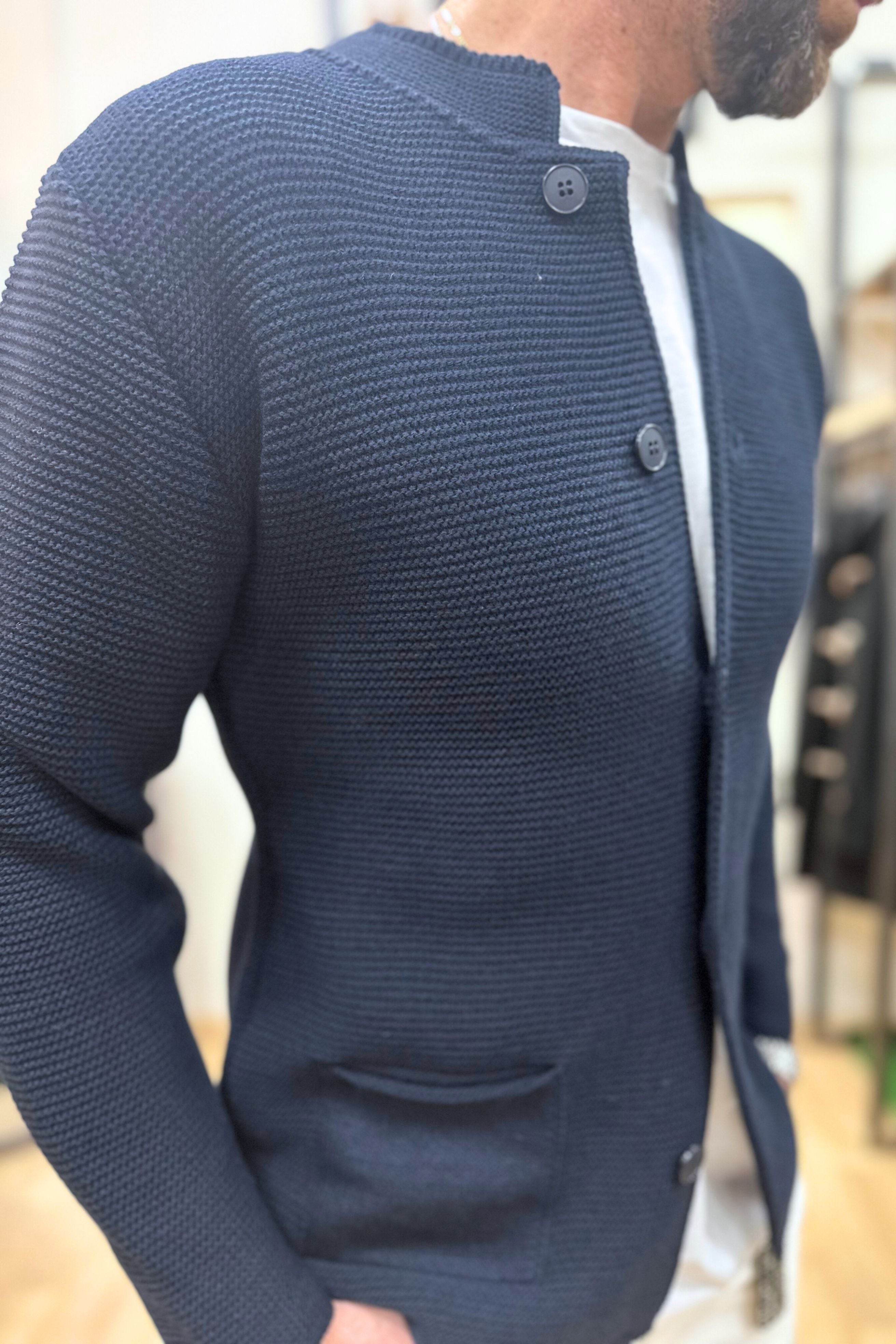 Cardigan Koreano Blu