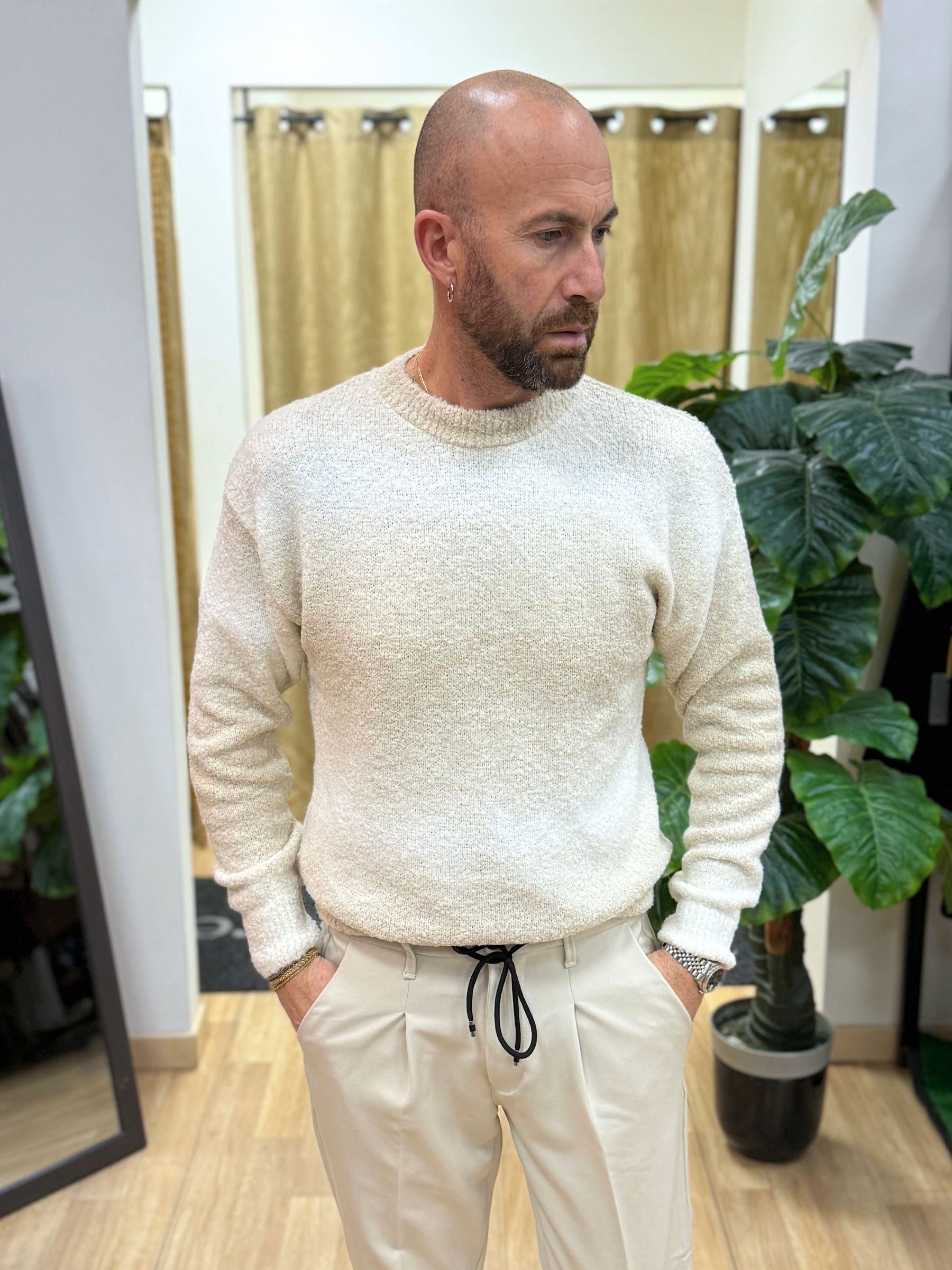 Maglioncino Bouclè Panna