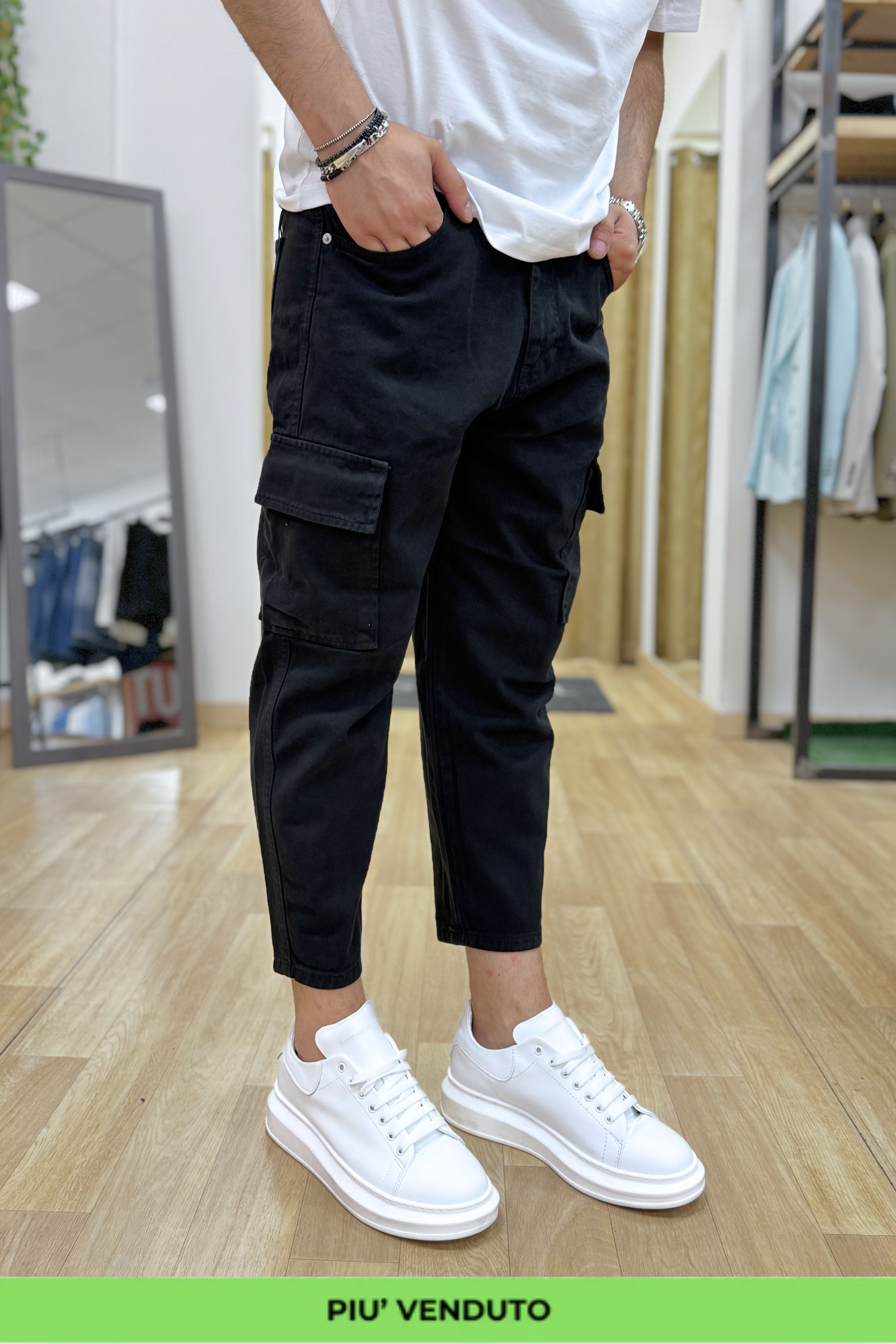 Jeans Cargo Different Nero