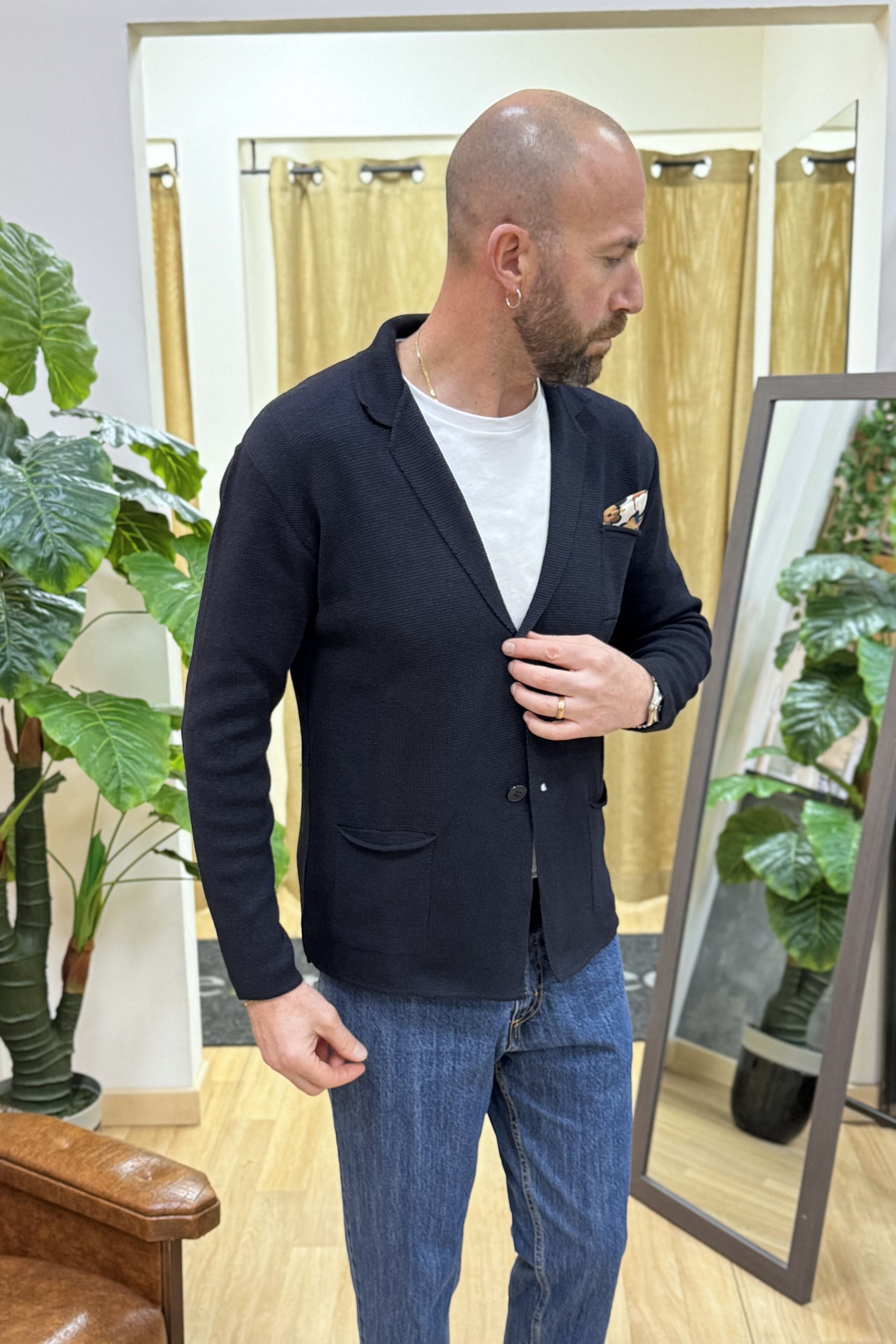Cardigan/Giacca Cotone Blu
