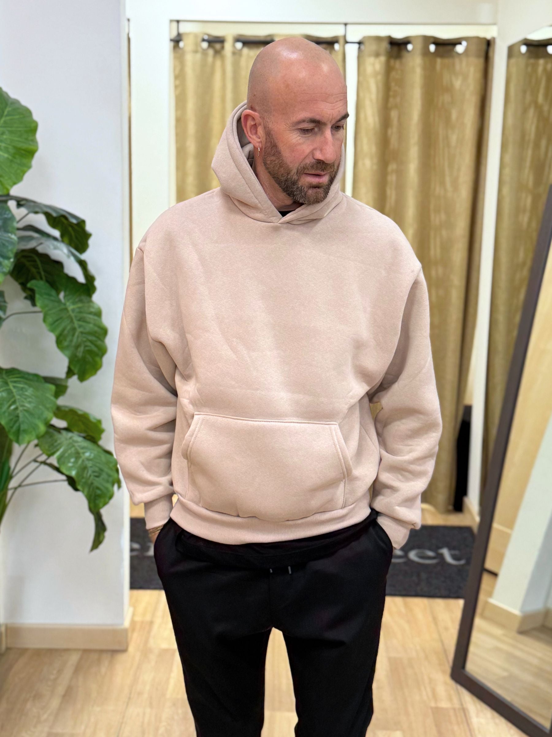 Felpa Boxy-Fit Beige