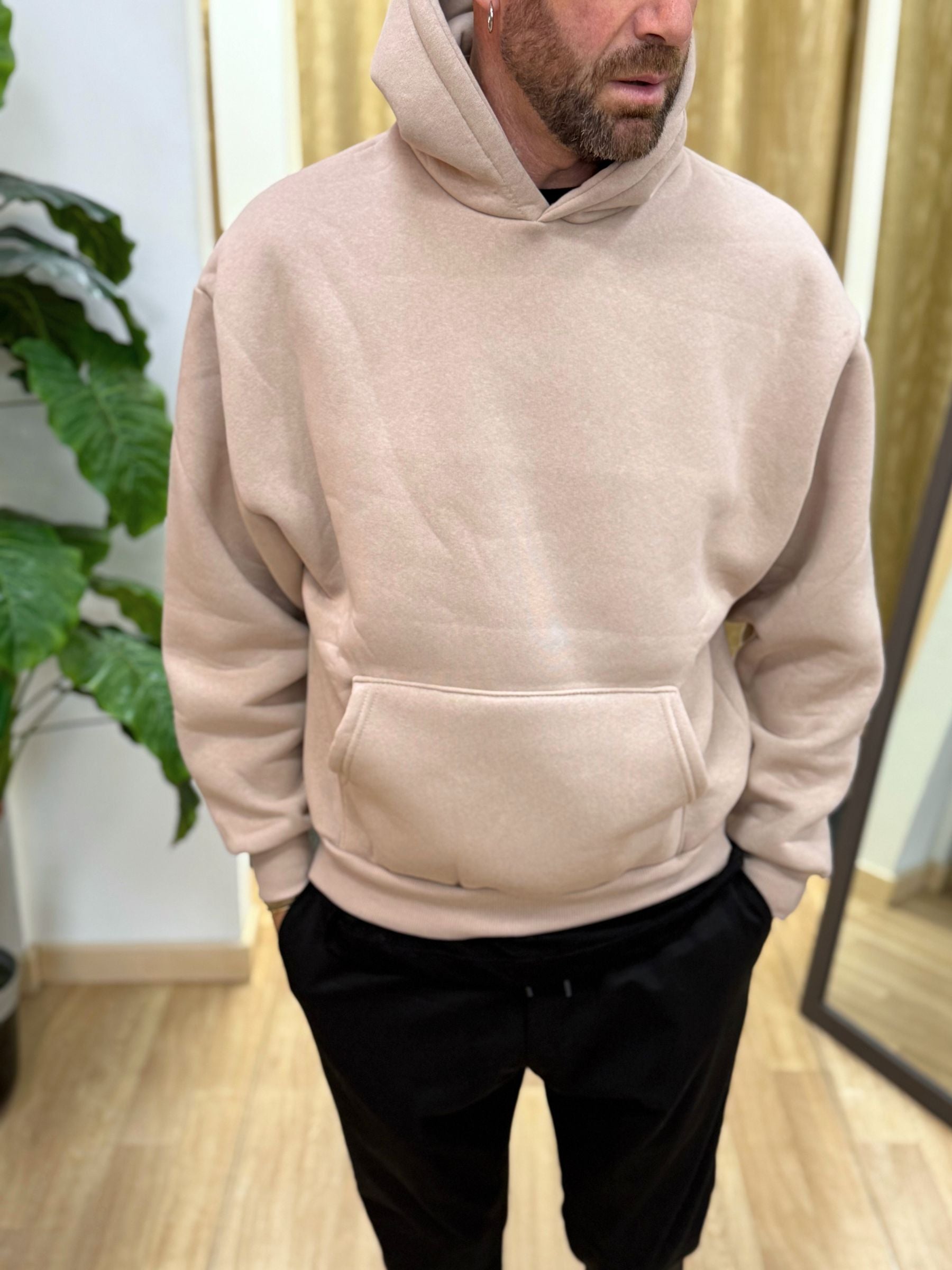 Felpa Boxy-Fit Beige