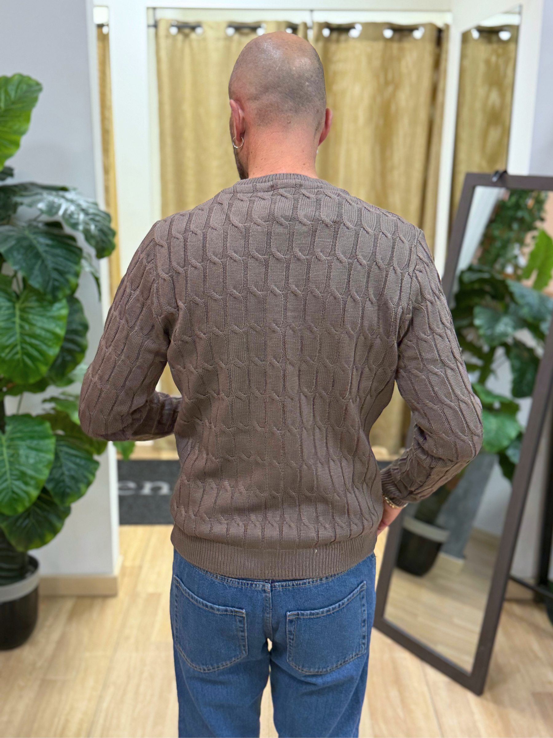 Maglioncino Treccia Gon Tortora