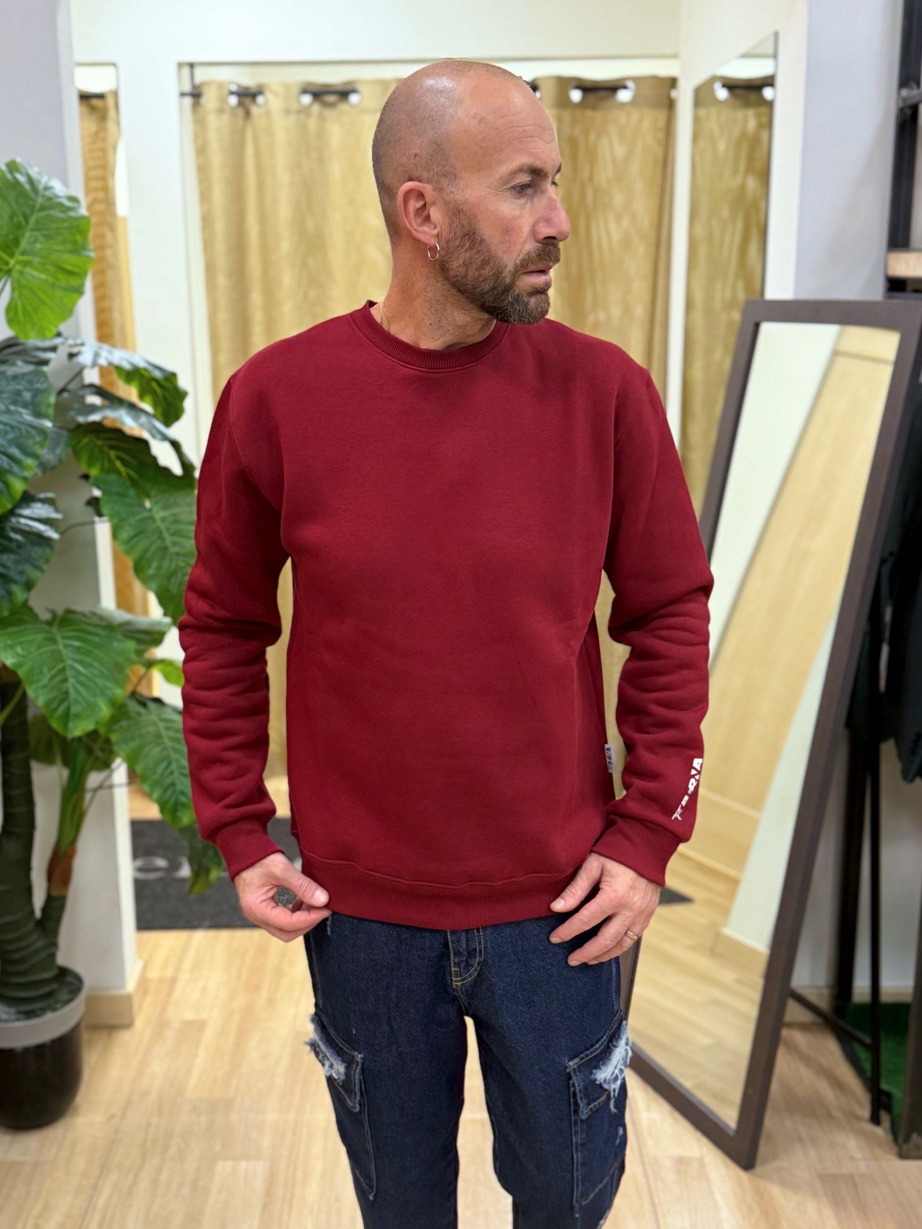 Felpa Berna girocollo logata sportswear