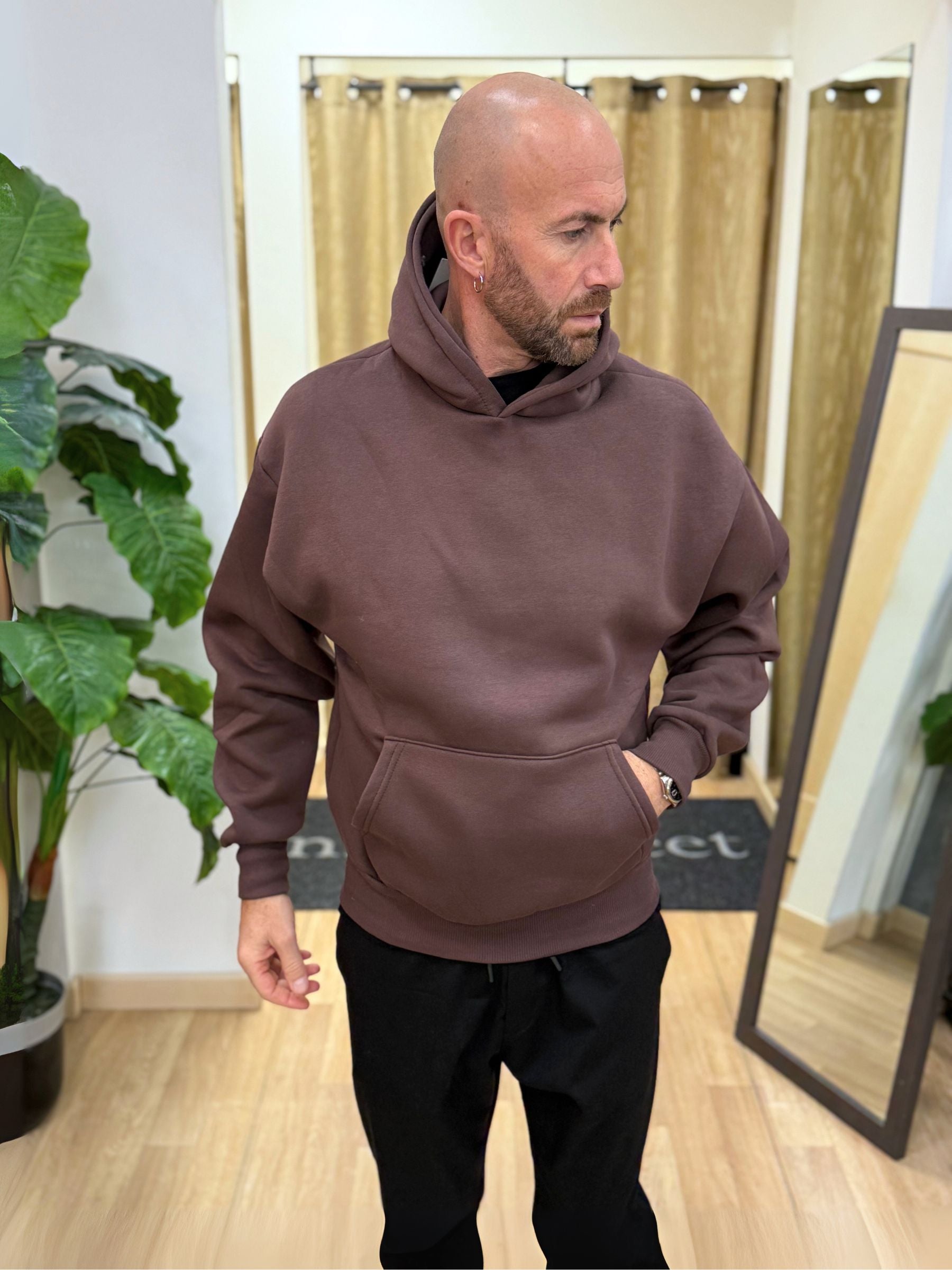 Felpa Boxy-Fit Marrone