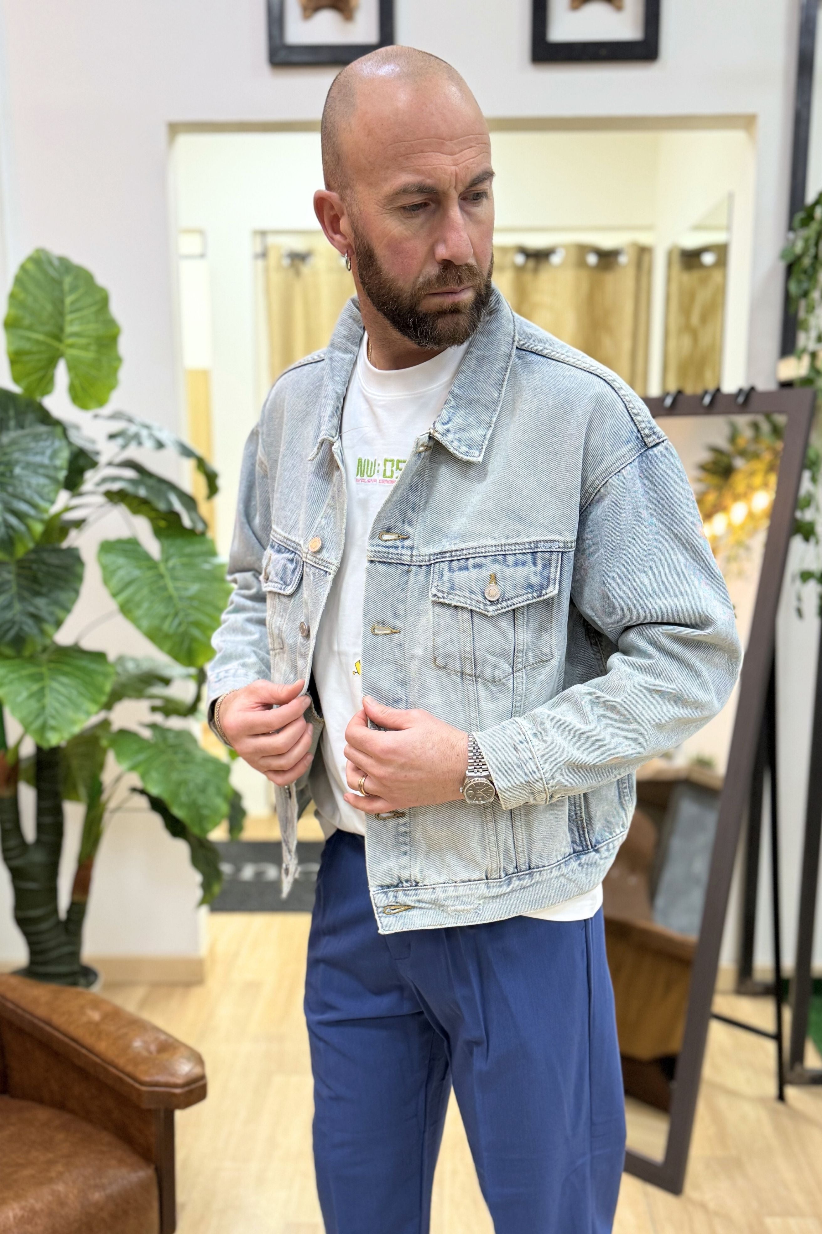 Camicione Jeans Cropped