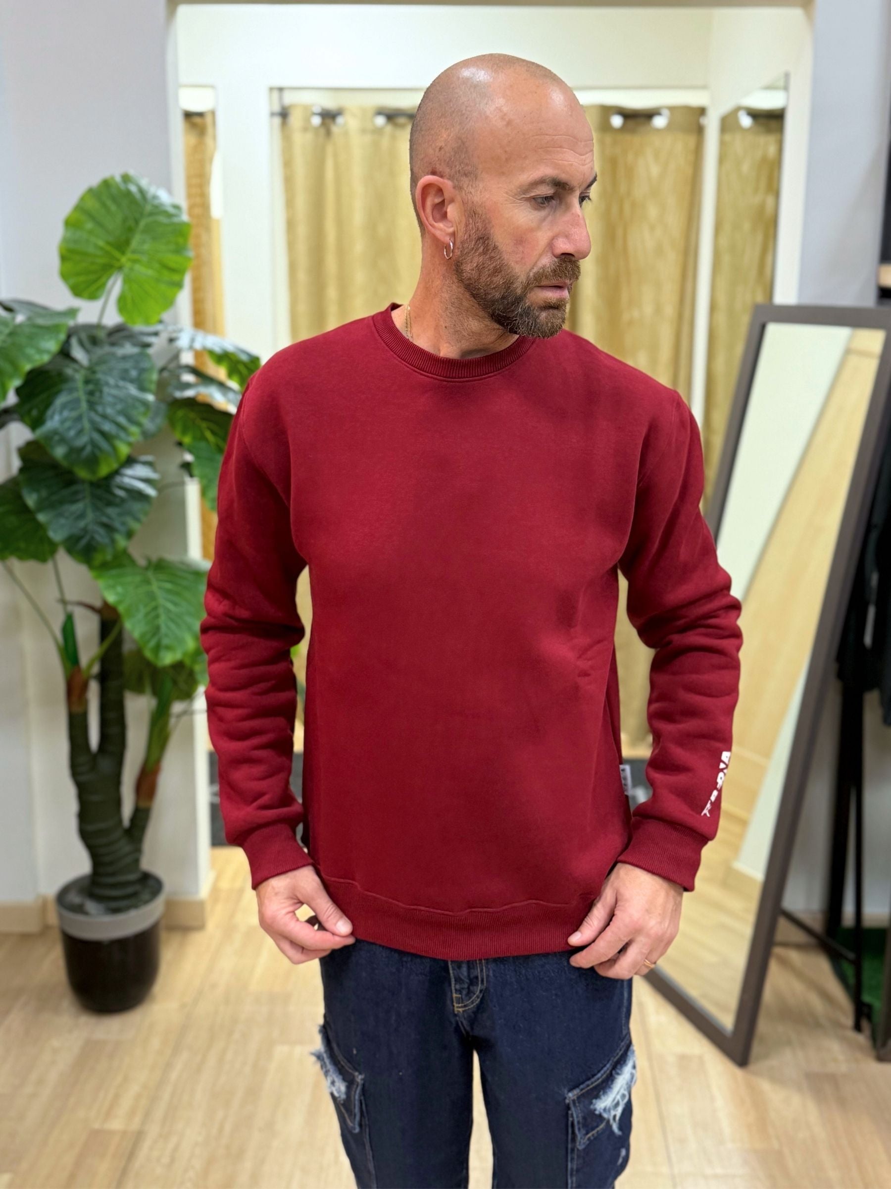 Felpa Berna girocollo logata sportswear