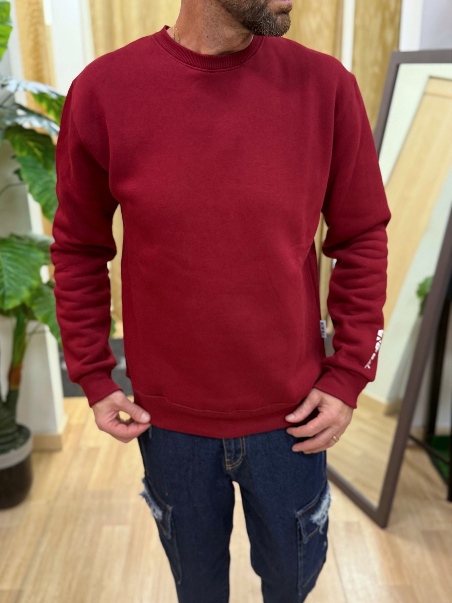 Felpa Berna girocollo logata sportswear