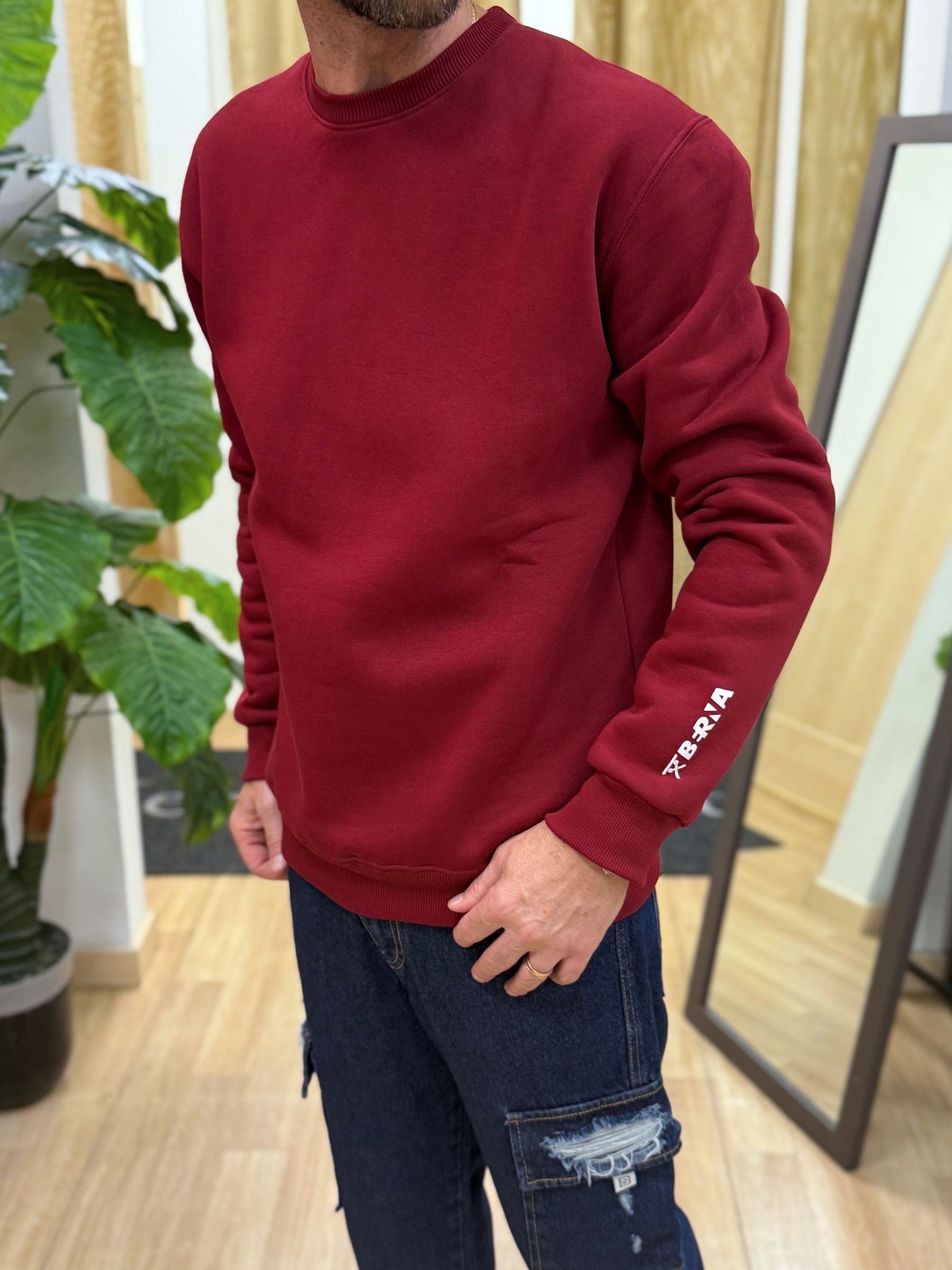 Felpa Berna girocollo logata sportswear