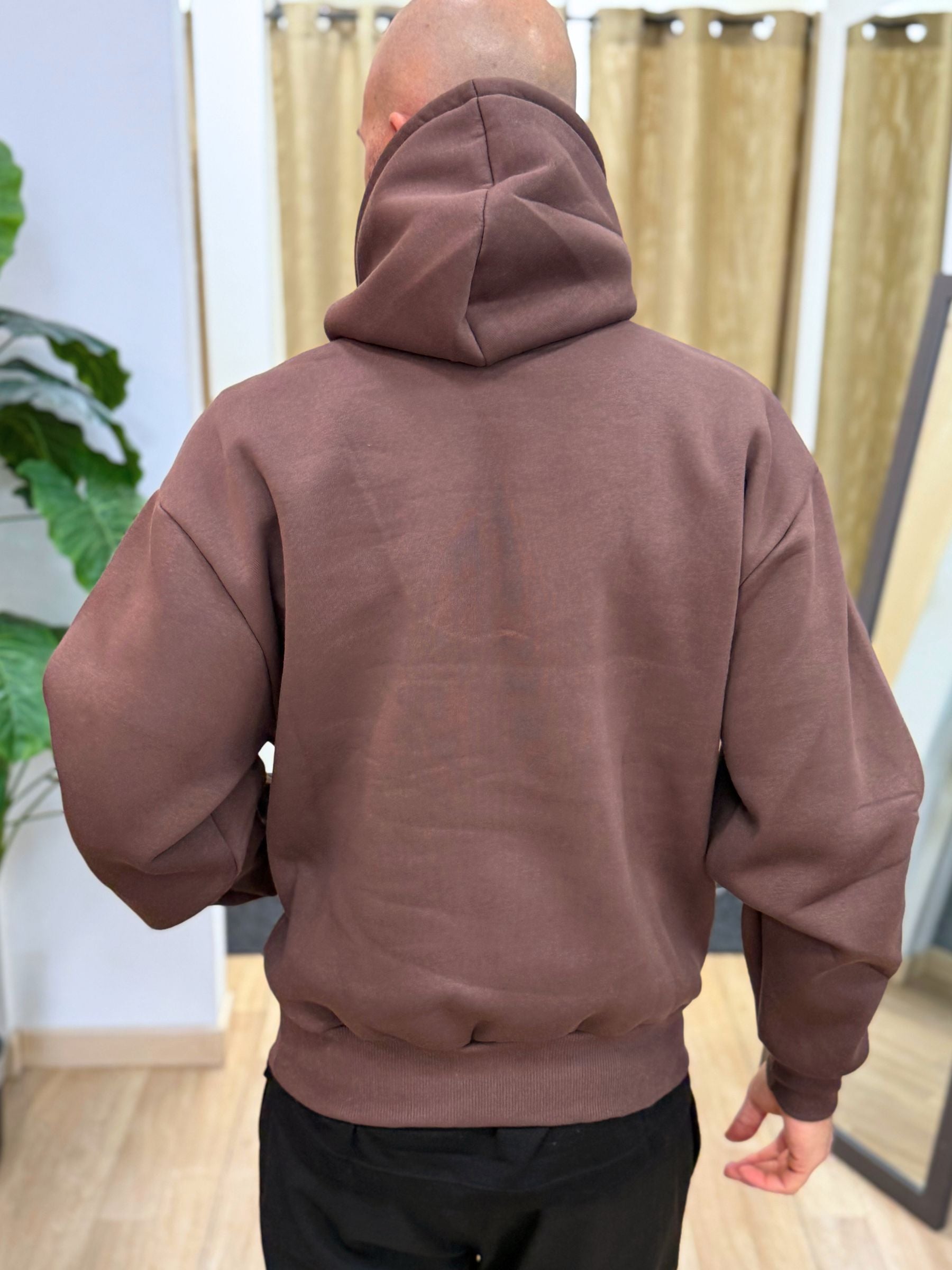 Felpa Boxy-Fit Marrone