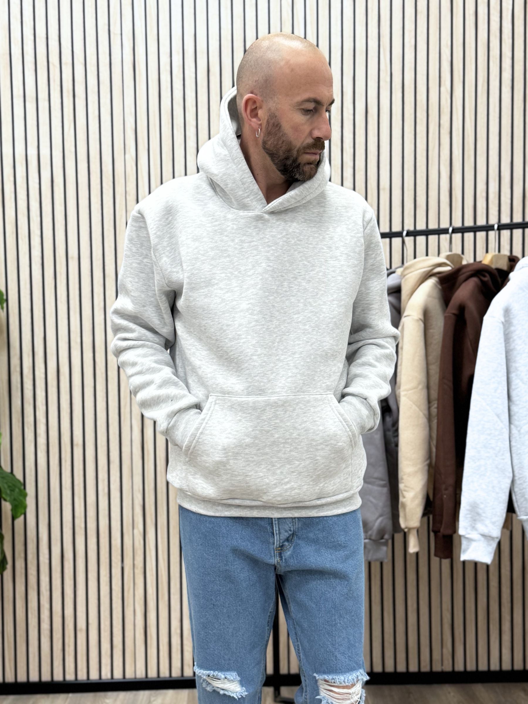 Felpa Boxy-Fit Grigio