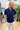Polo In Filo Con Zip Blu