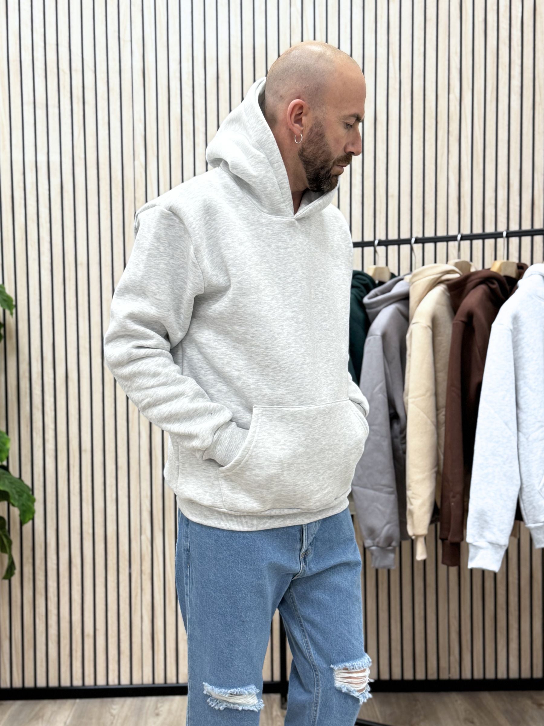 Felpa Boxy-Fit Grigio