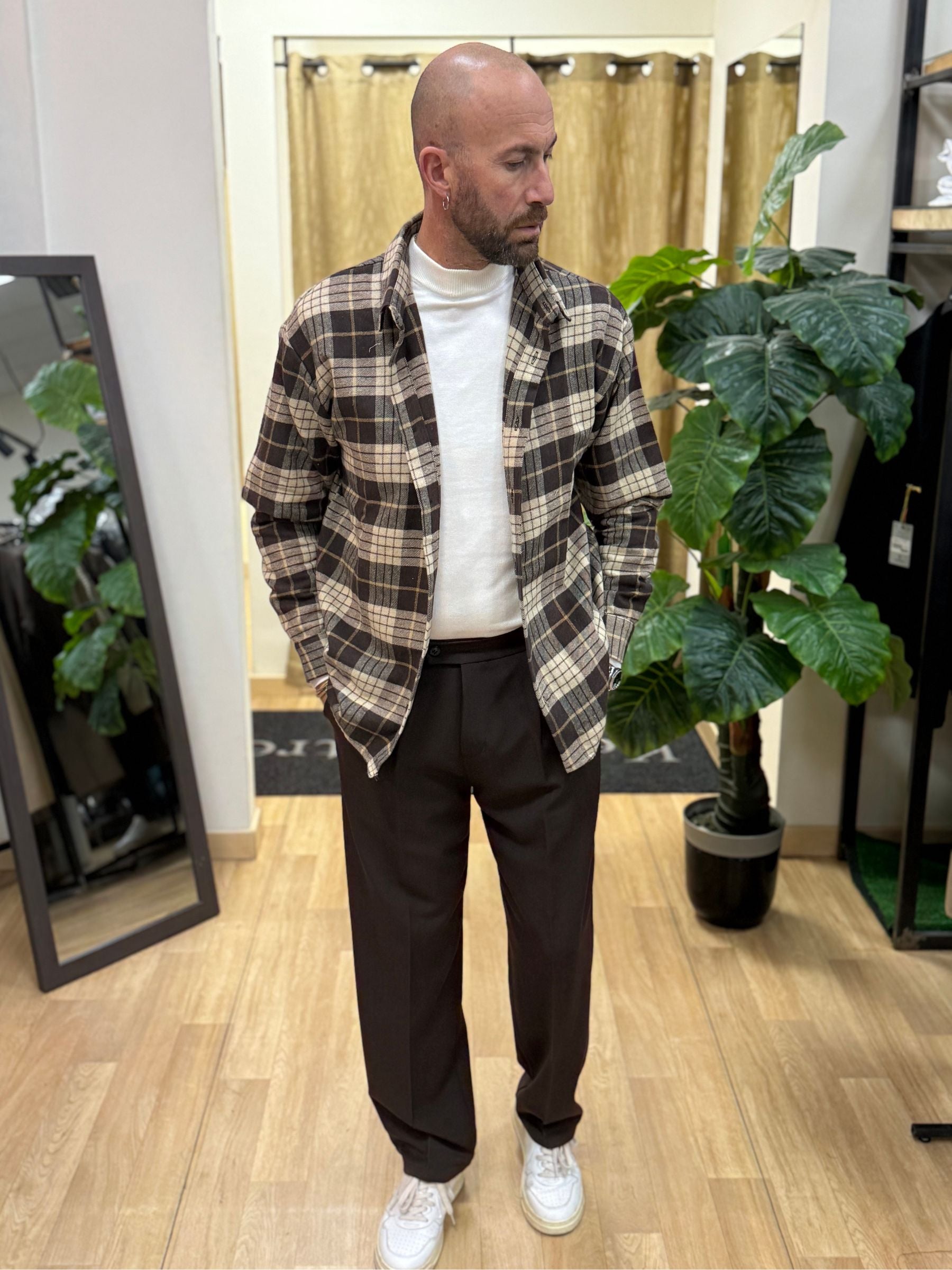 Camicione Scozzese Marrone